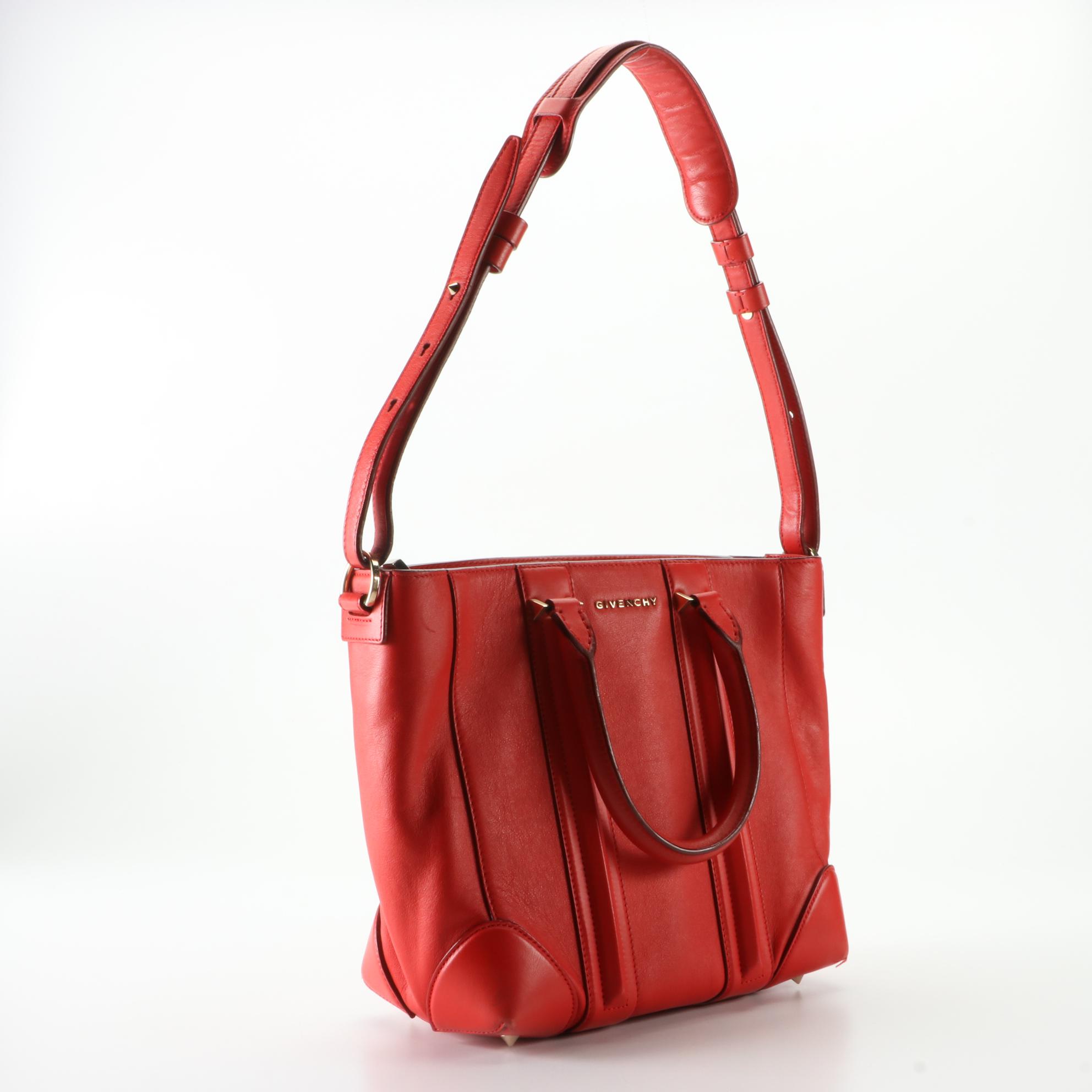 Givenchy Small Lucrezia Tote in Red Calfskin Leather