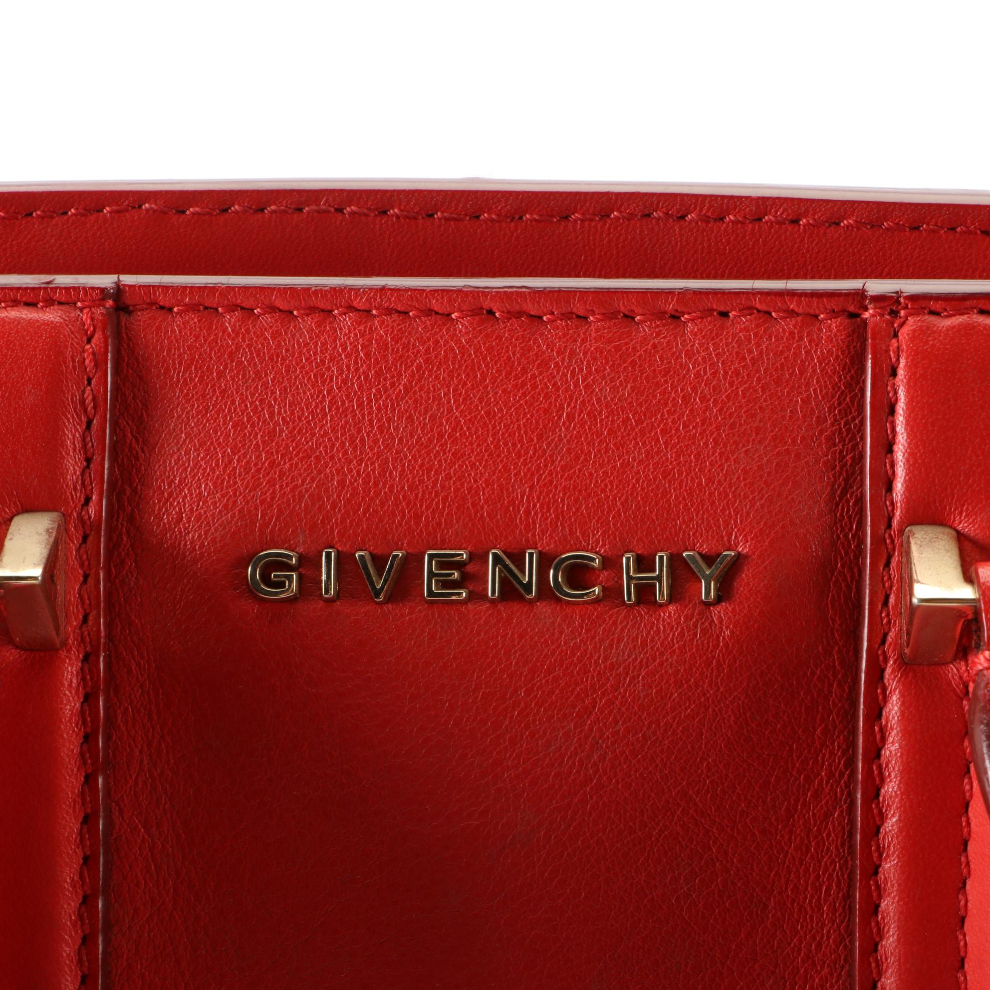 Givenchy Small Lucrezia Tote in Red Calfskin Leather