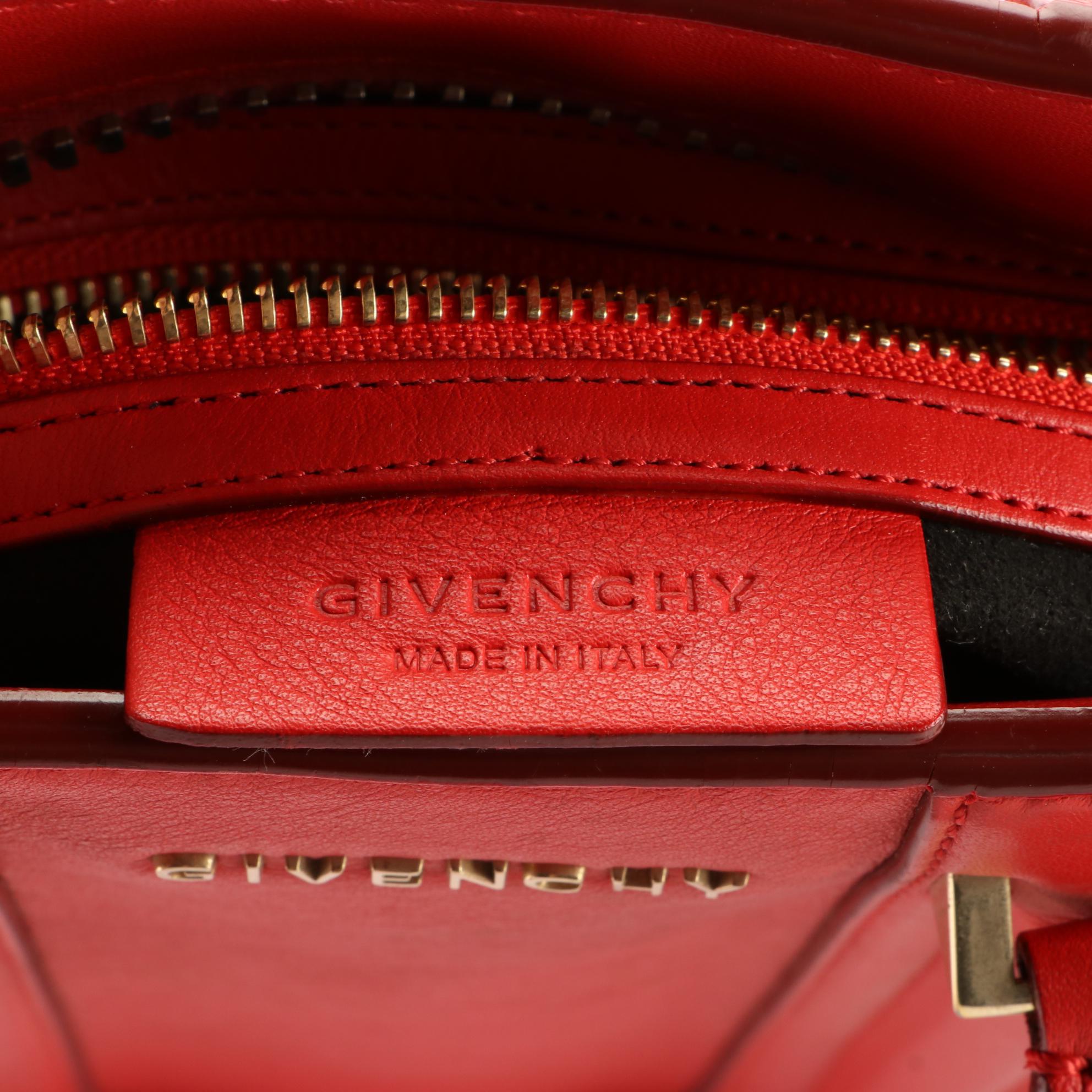 Givenchy Small Lucrezia Tote in Red Calfskin Leather