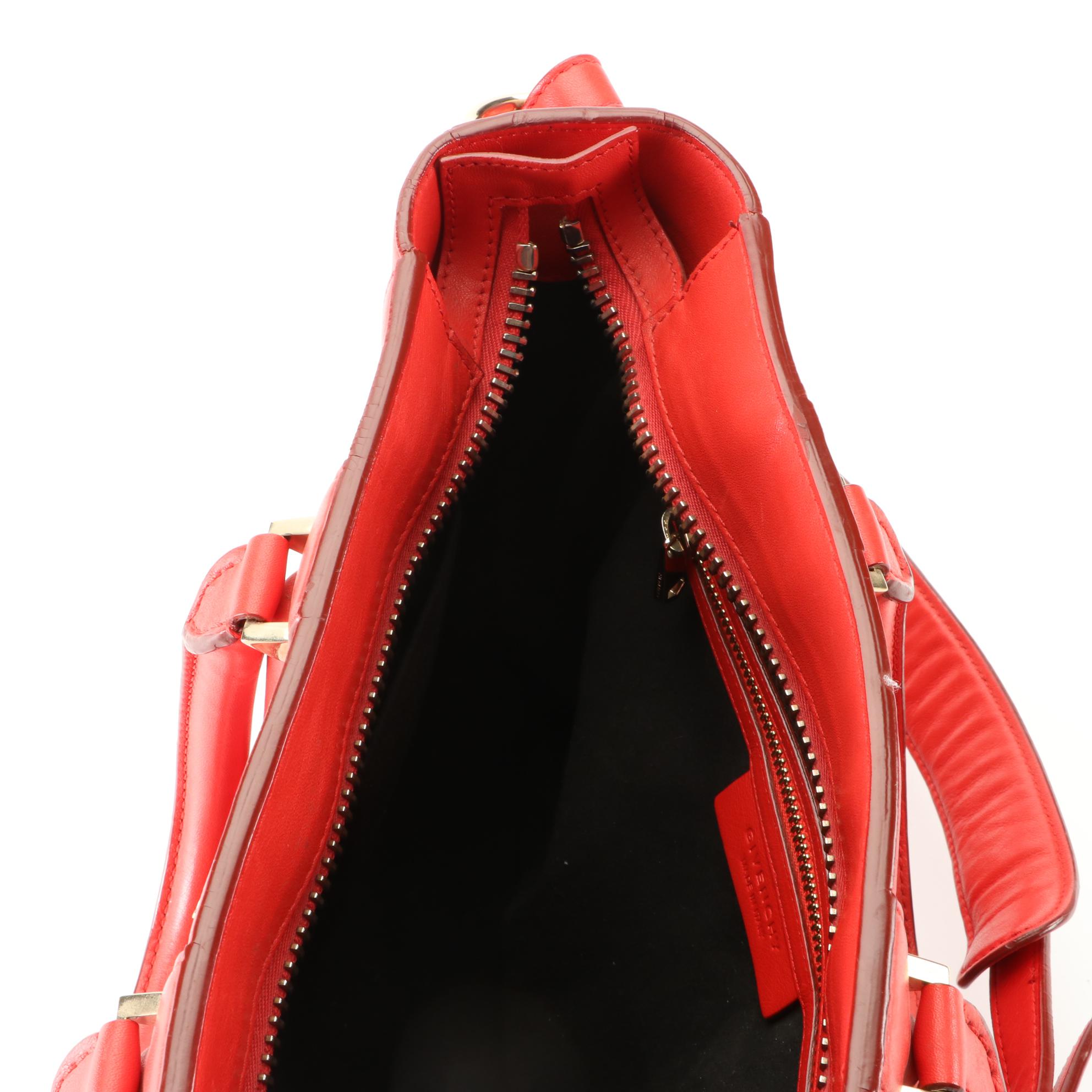 Givenchy Small Lucrezia Tote in Red Calfskin Leather