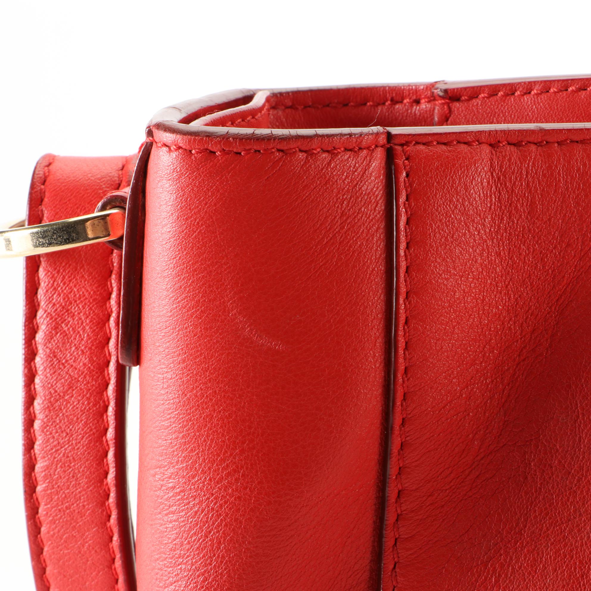 Givenchy Small Lucrezia Tote in Red Calfskin Leather