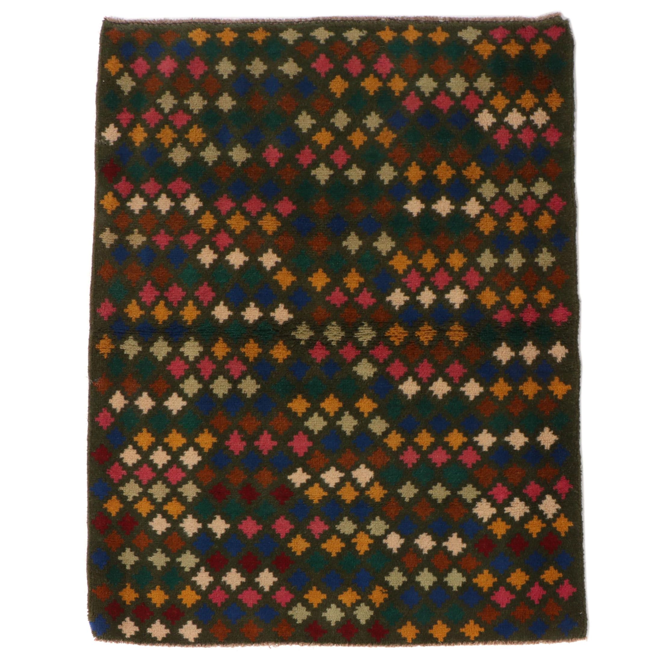 3'1 x 4'3 Hand-Knotted Persian Gabbeh Accent Rug