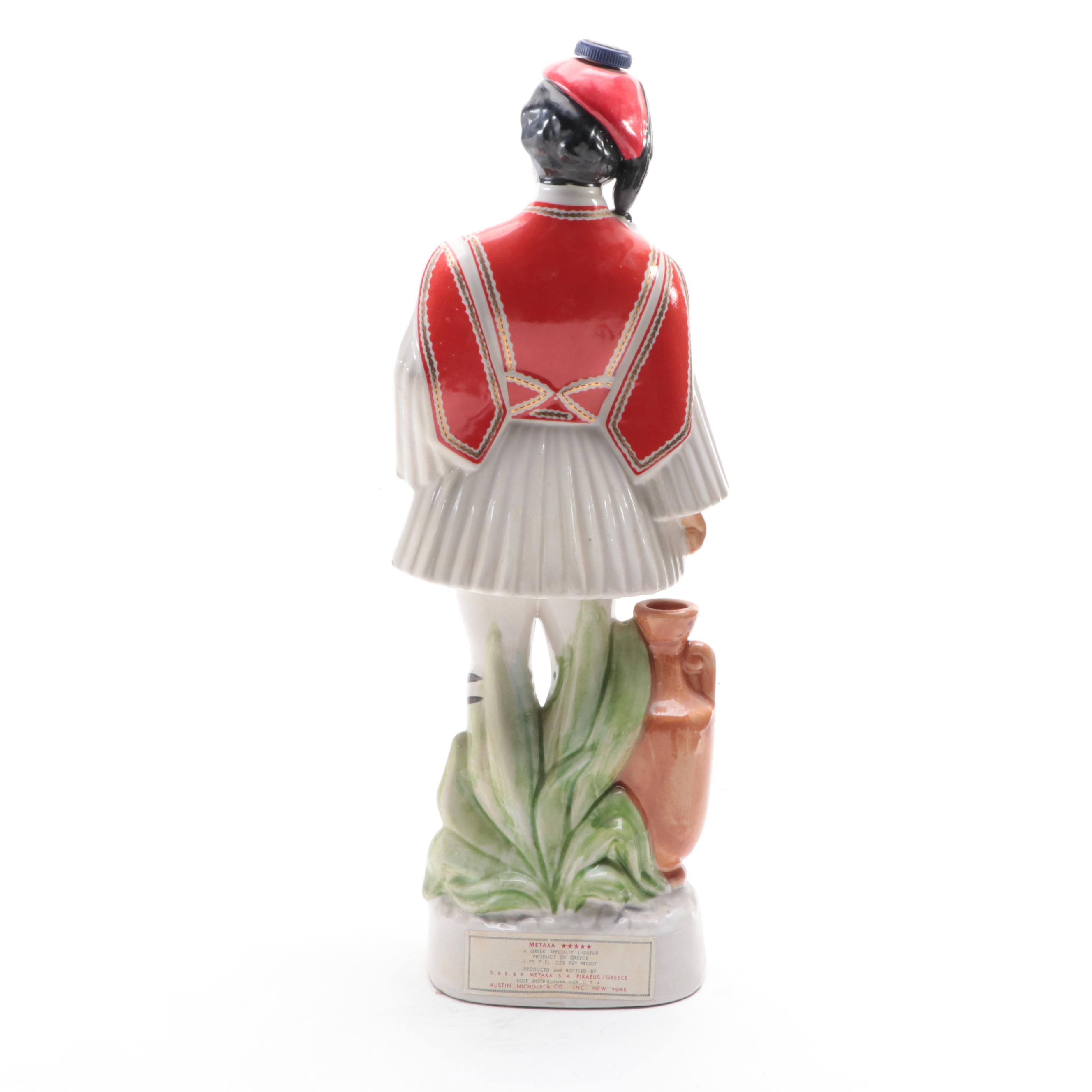 Coronetti for Metaxa Ceramic Greek Soldier Liquor Decanter