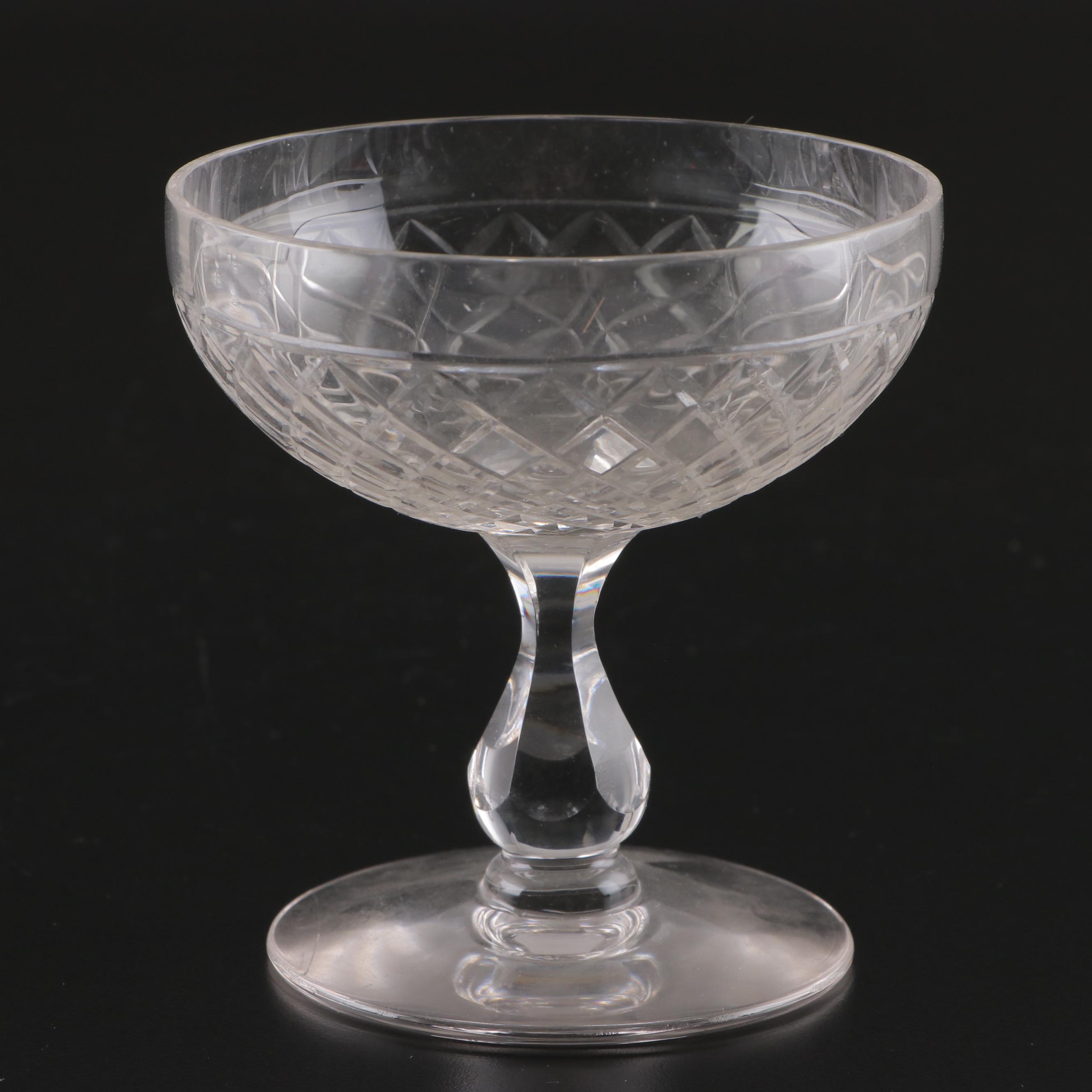 Cut Glass Champagne Coupes, Mid to Late 20th Century