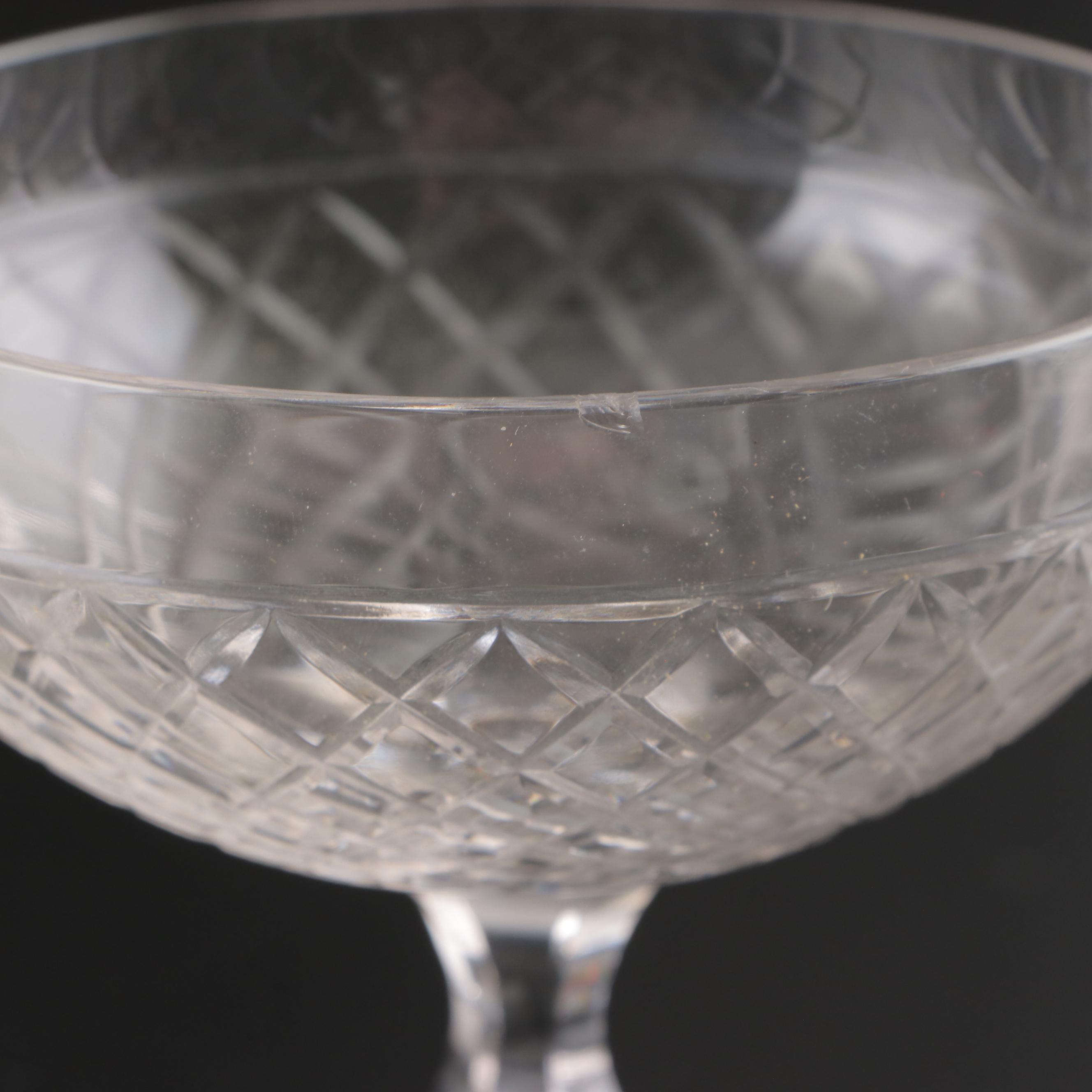 Cut Glass Champagne Coupes, Mid to Late 20th Century