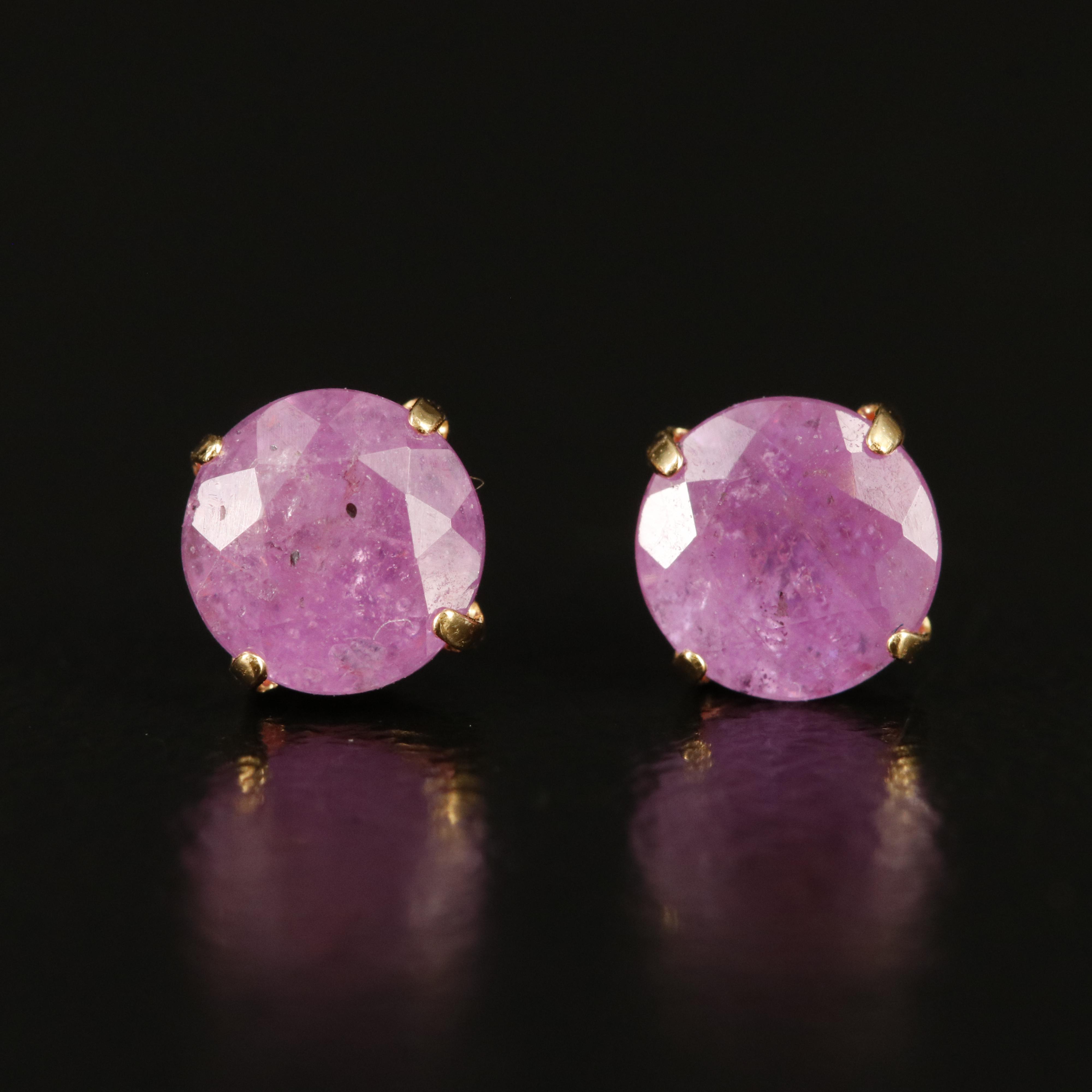18K Corundum Stud Earrings