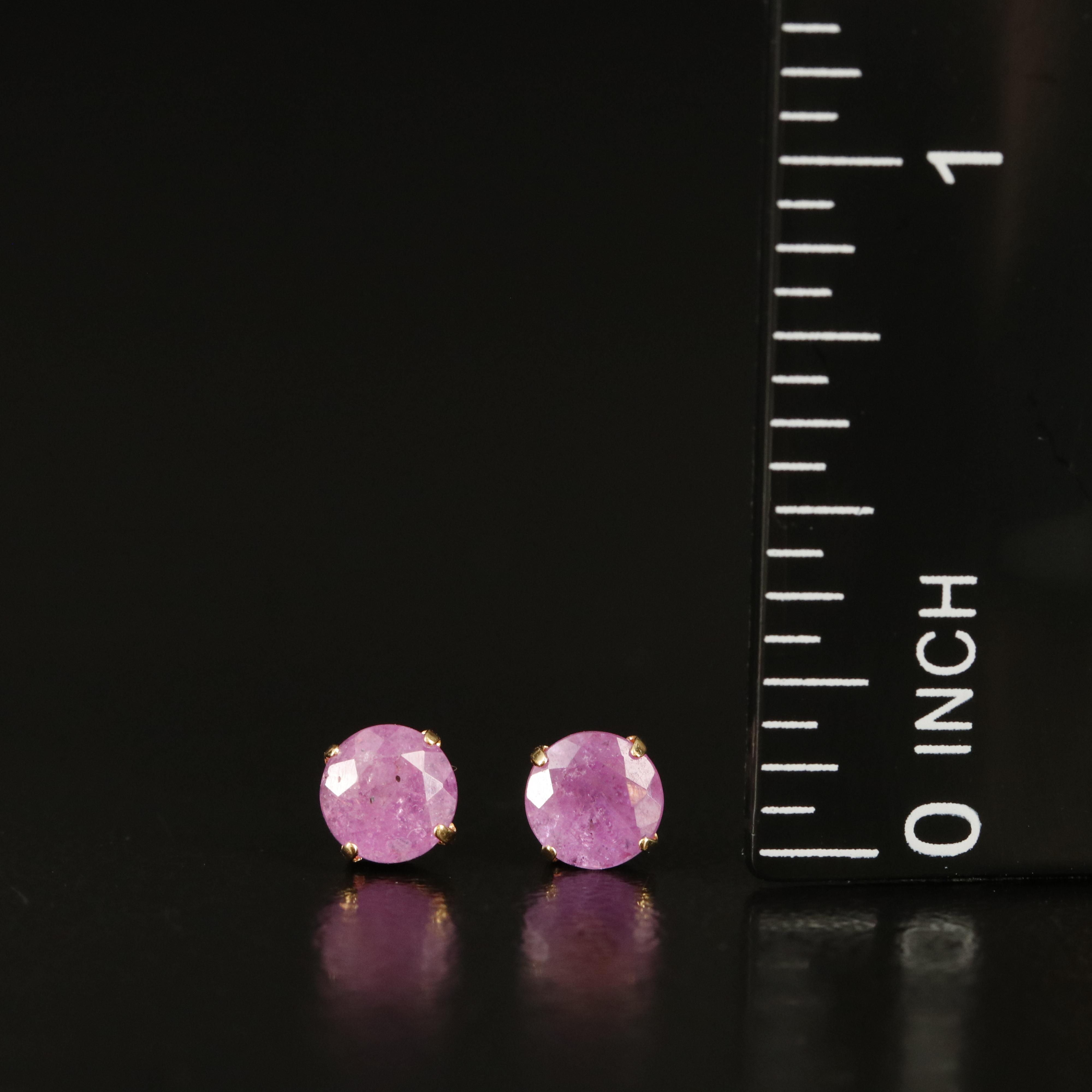 18K Corundum Stud Earrings