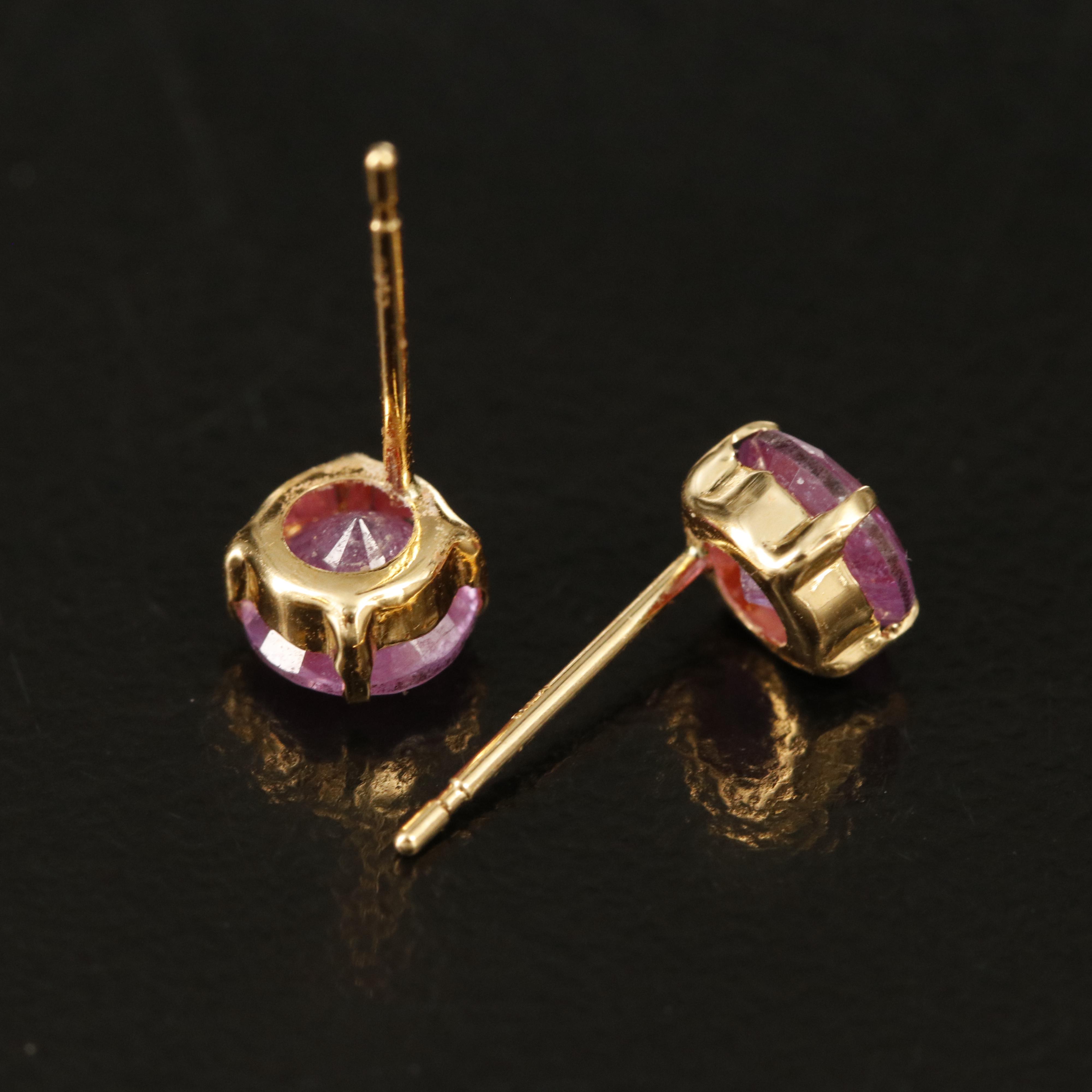 18K Corundum Stud Earrings