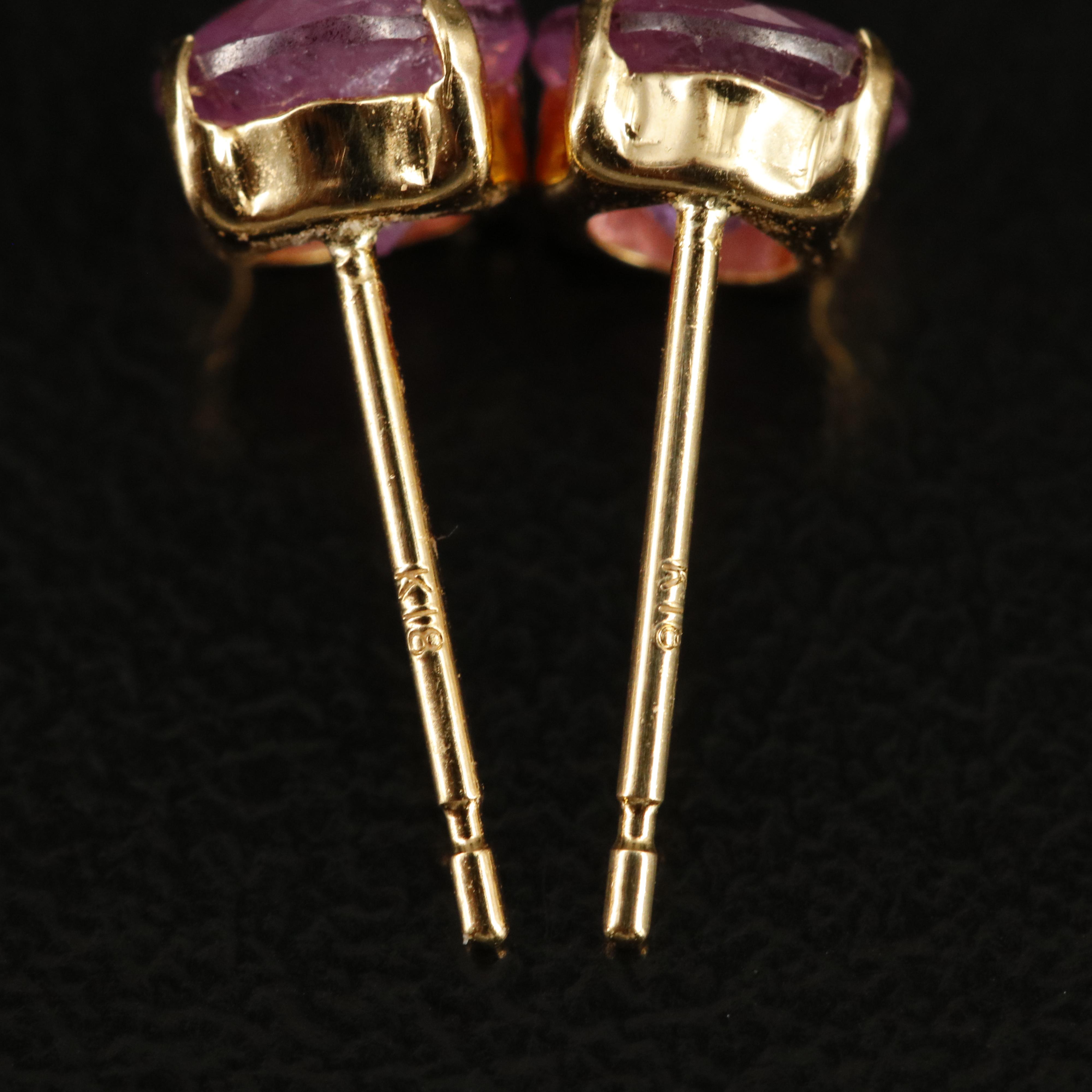 18K Corundum Stud Earrings