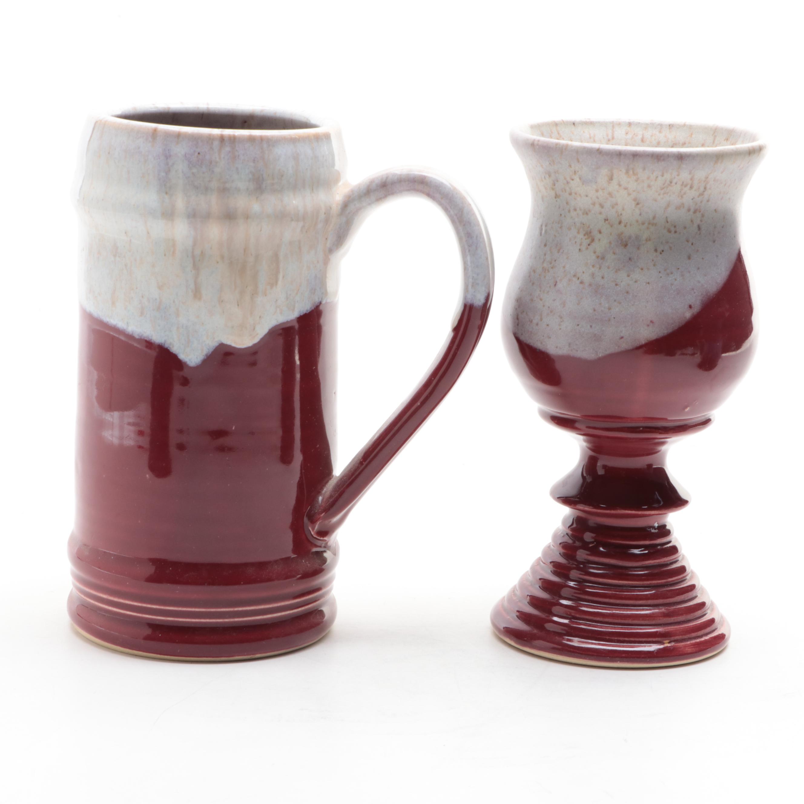 Colorado Renaissance Festival Earthenware Beer Mugs and Chalice