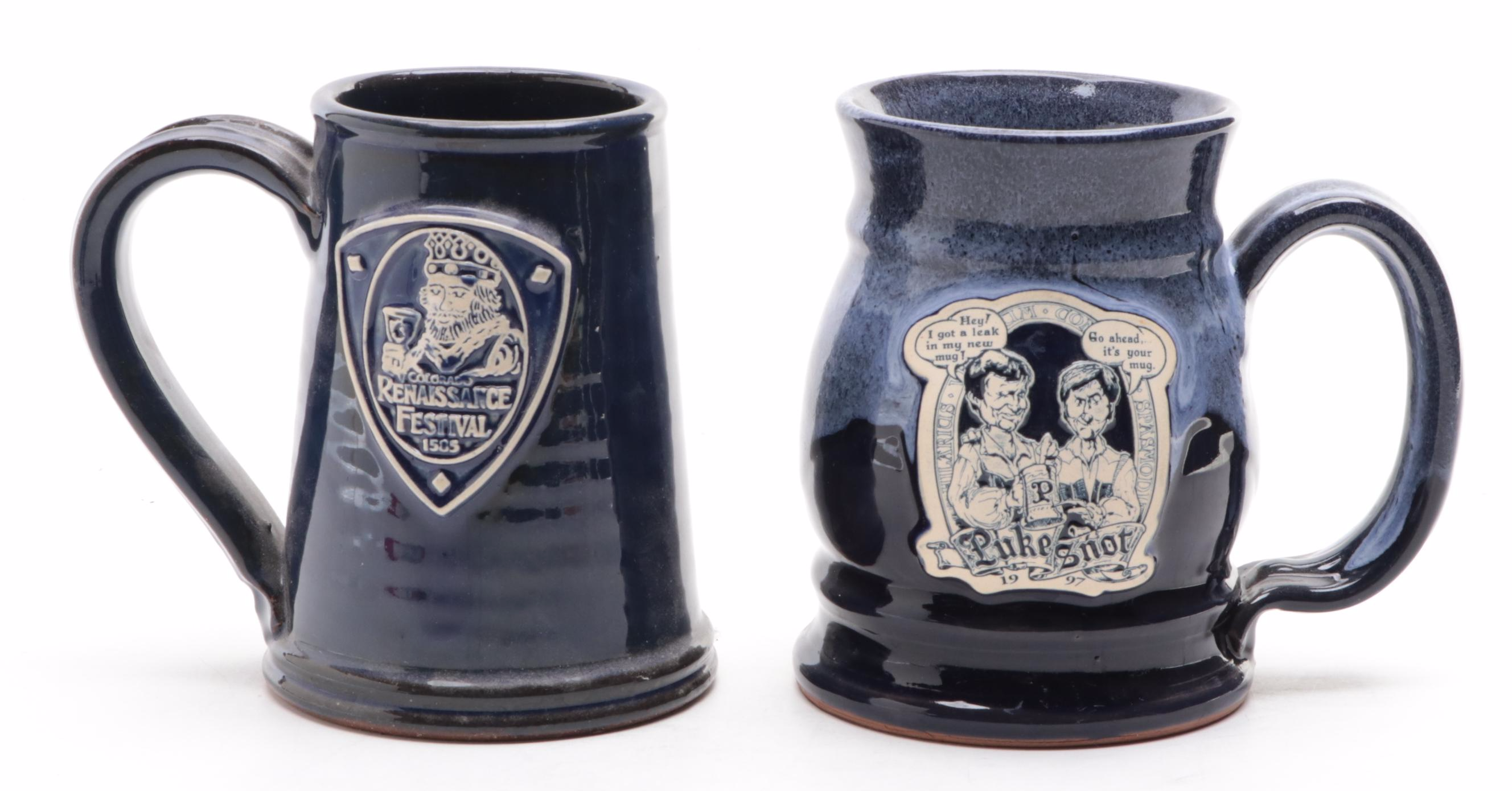 Colorado Renaissance Festival Earthenware Beer Mugs and Chalice