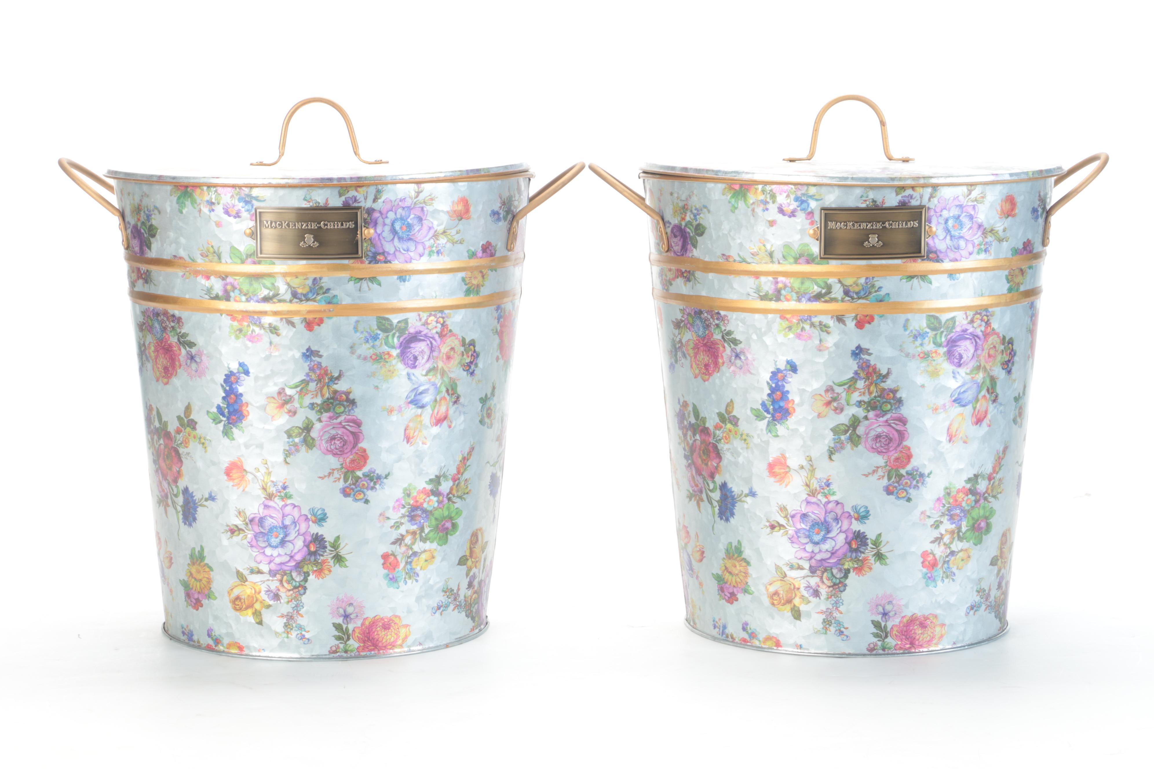 MacKenzie-Childs Flower Market Galvanized Containers with Scoops