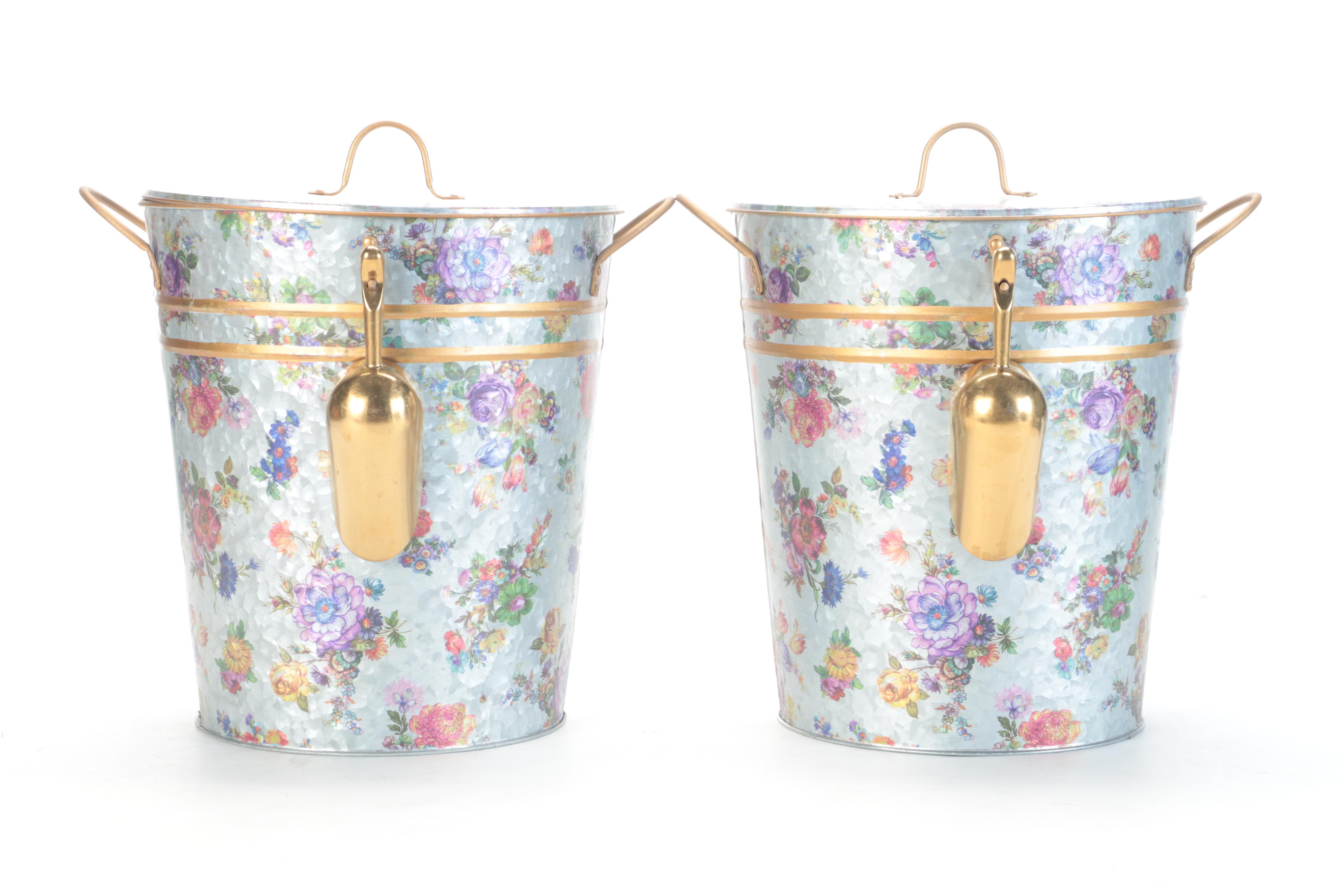 MacKenzie-Childs Flower Market Galvanized Containers with Scoops