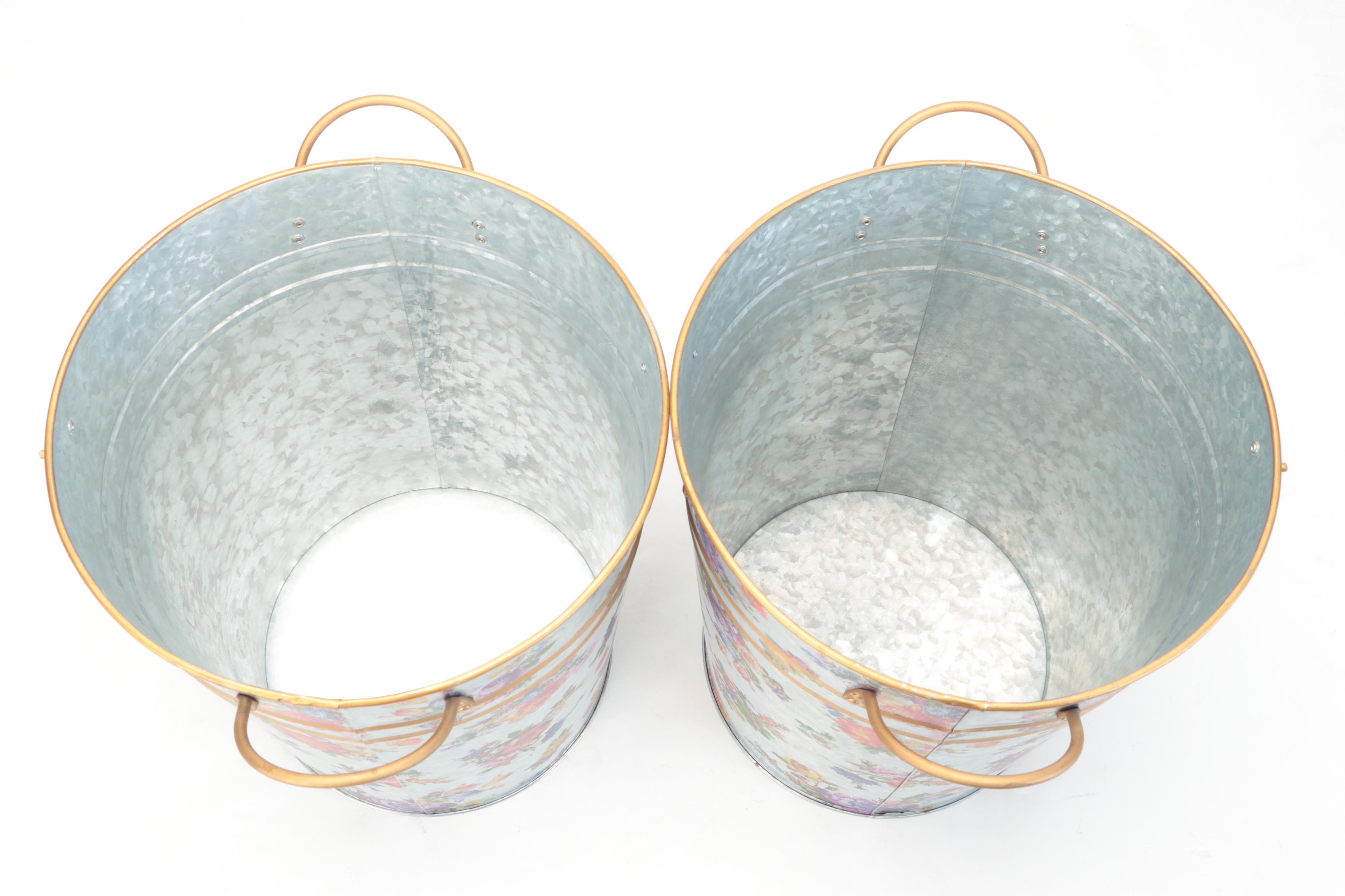 MacKenzie-Childs Flower Market Galvanized Containers with Scoops