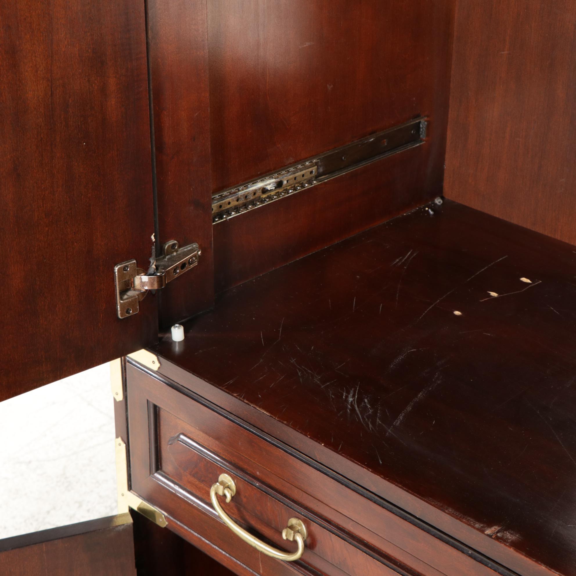 Bernhardt Chinese Style Wall Unit Cabinets and Shelves, Late 20th Century