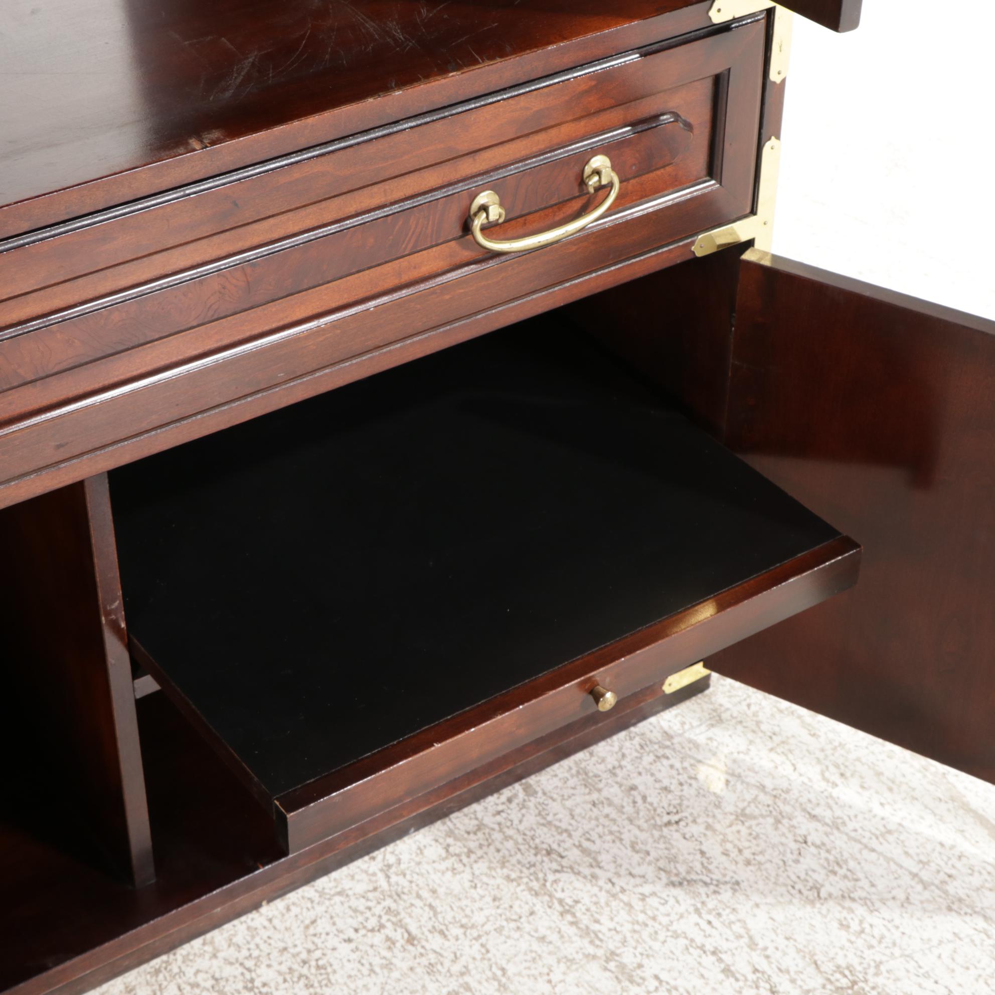 Bernhardt Chinese Style Wall Unit Cabinets and Shelves, Late 20th Century