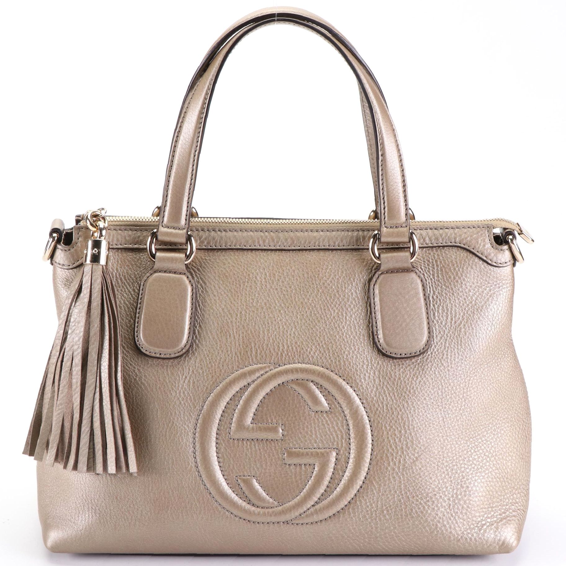 Gucci Soho Tote in Metallic Grained Leather