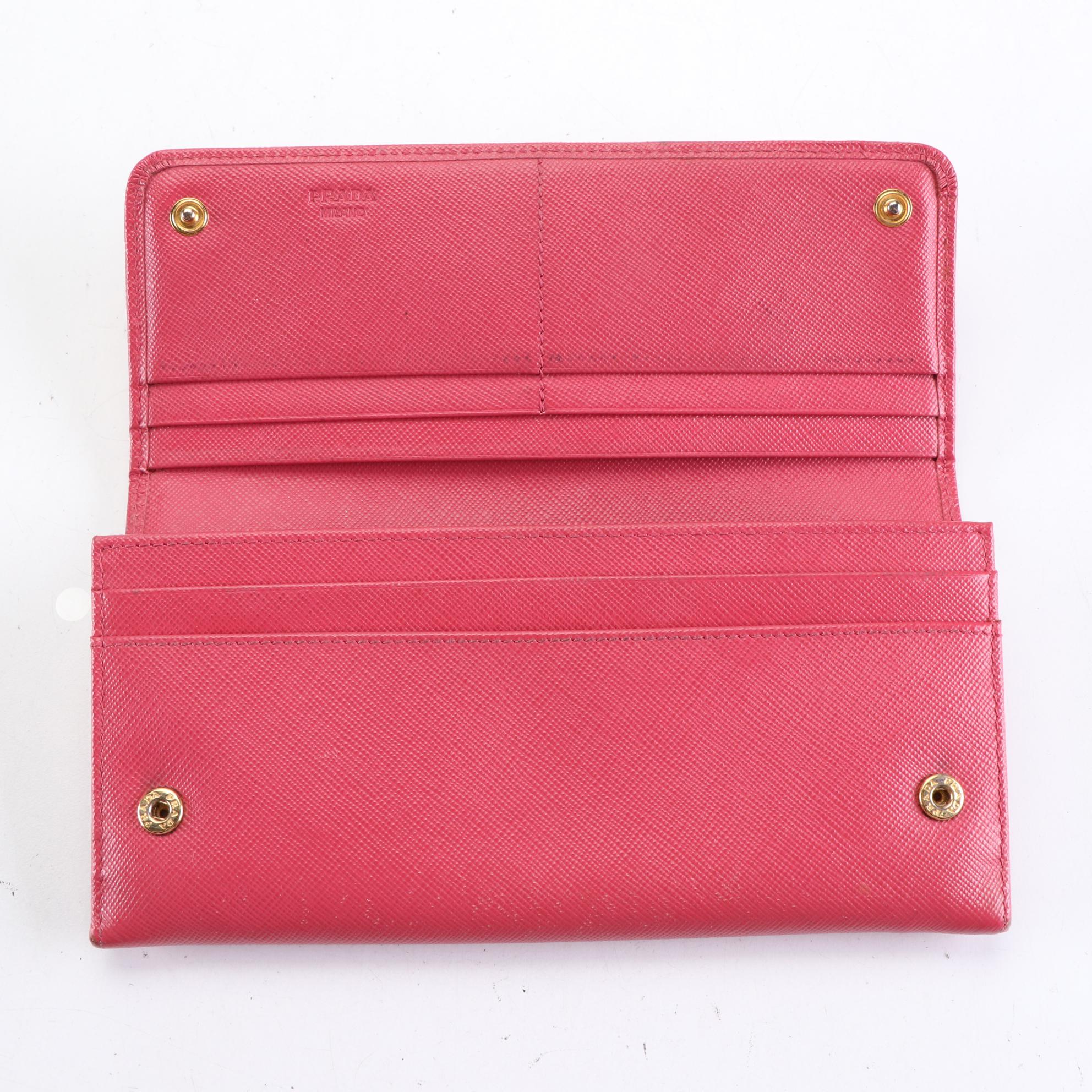 Prada Long Wallet with Bow in Saffiano Leather
