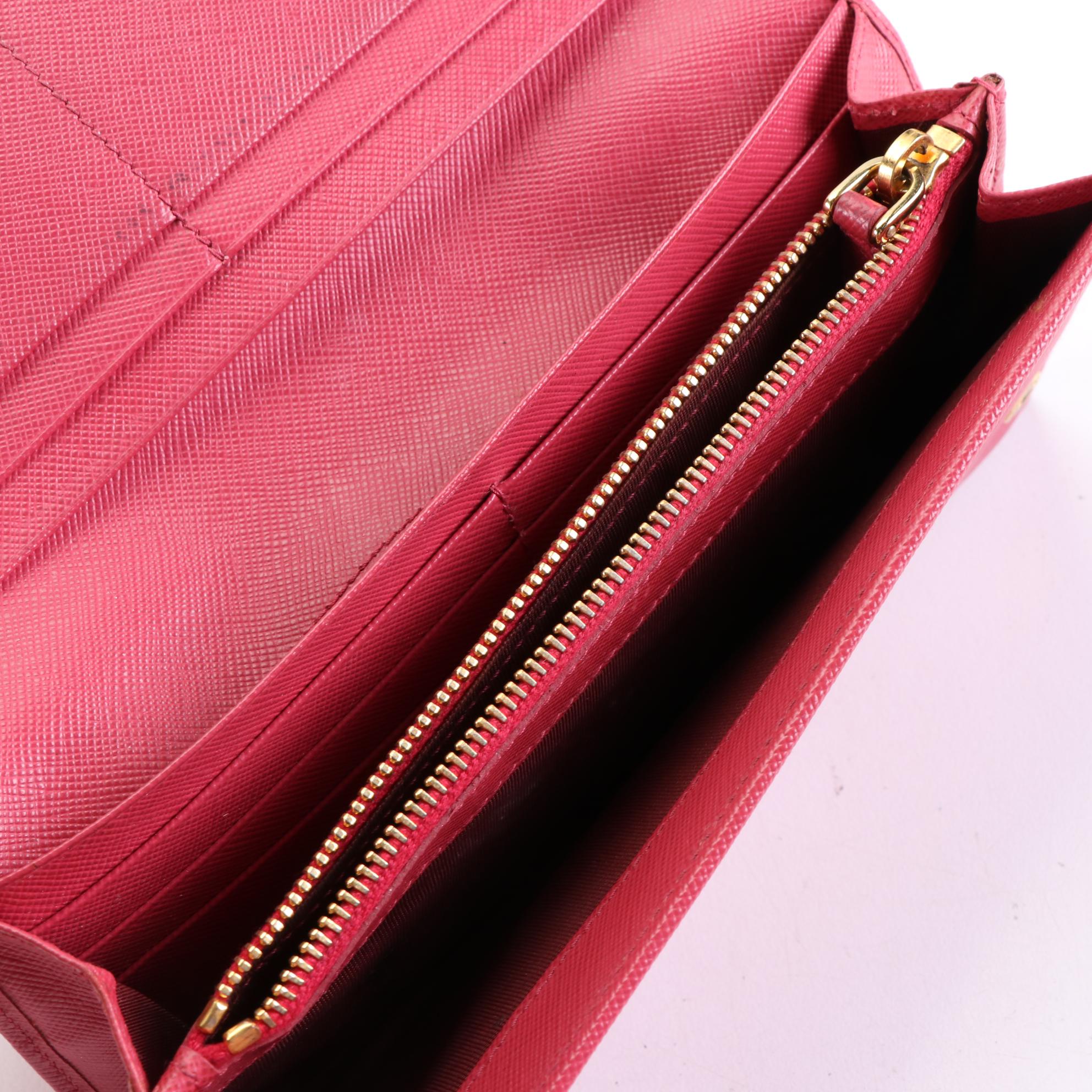 Prada Long Wallet with Bow in Saffiano Leather