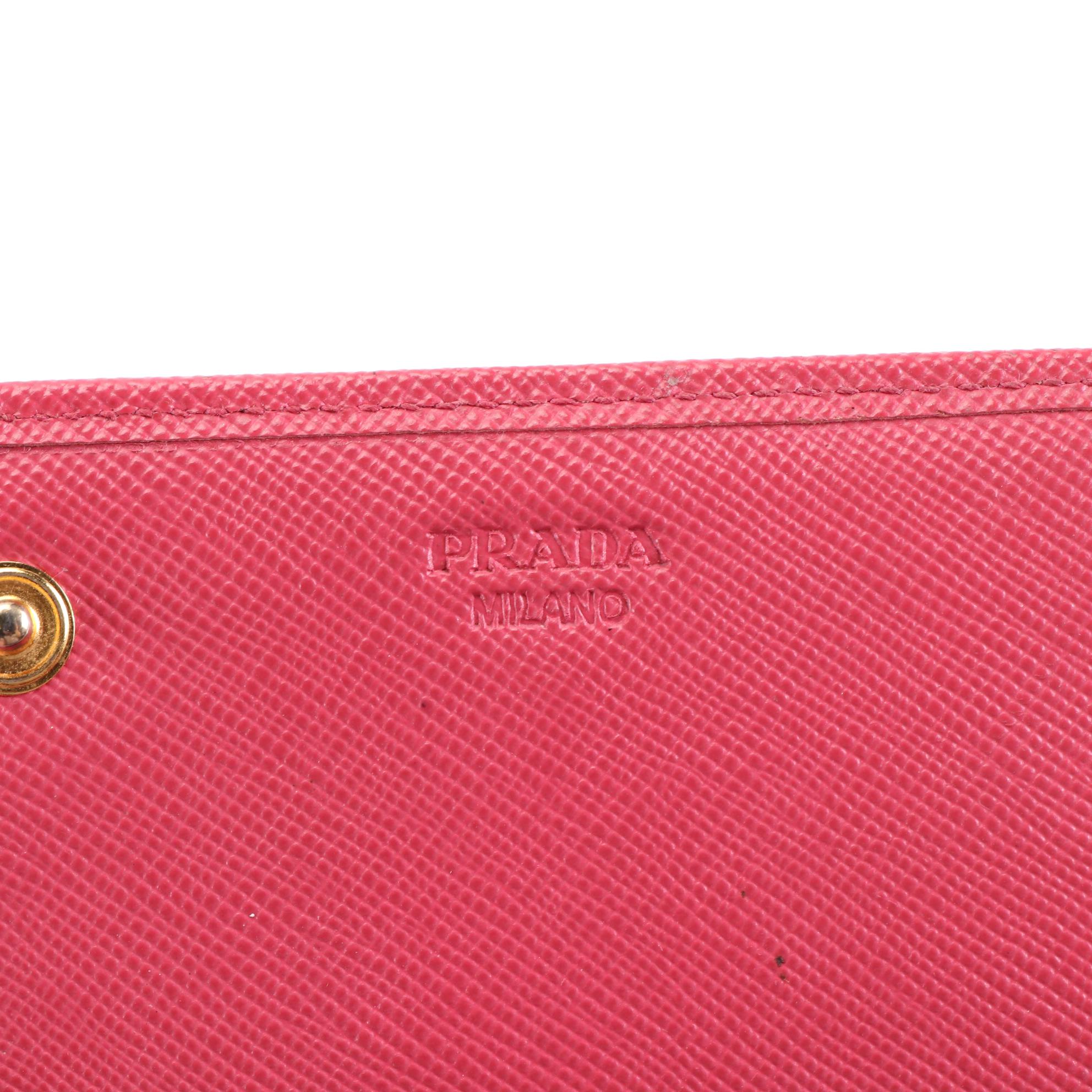 Prada Long Wallet with Bow in Saffiano Leather
