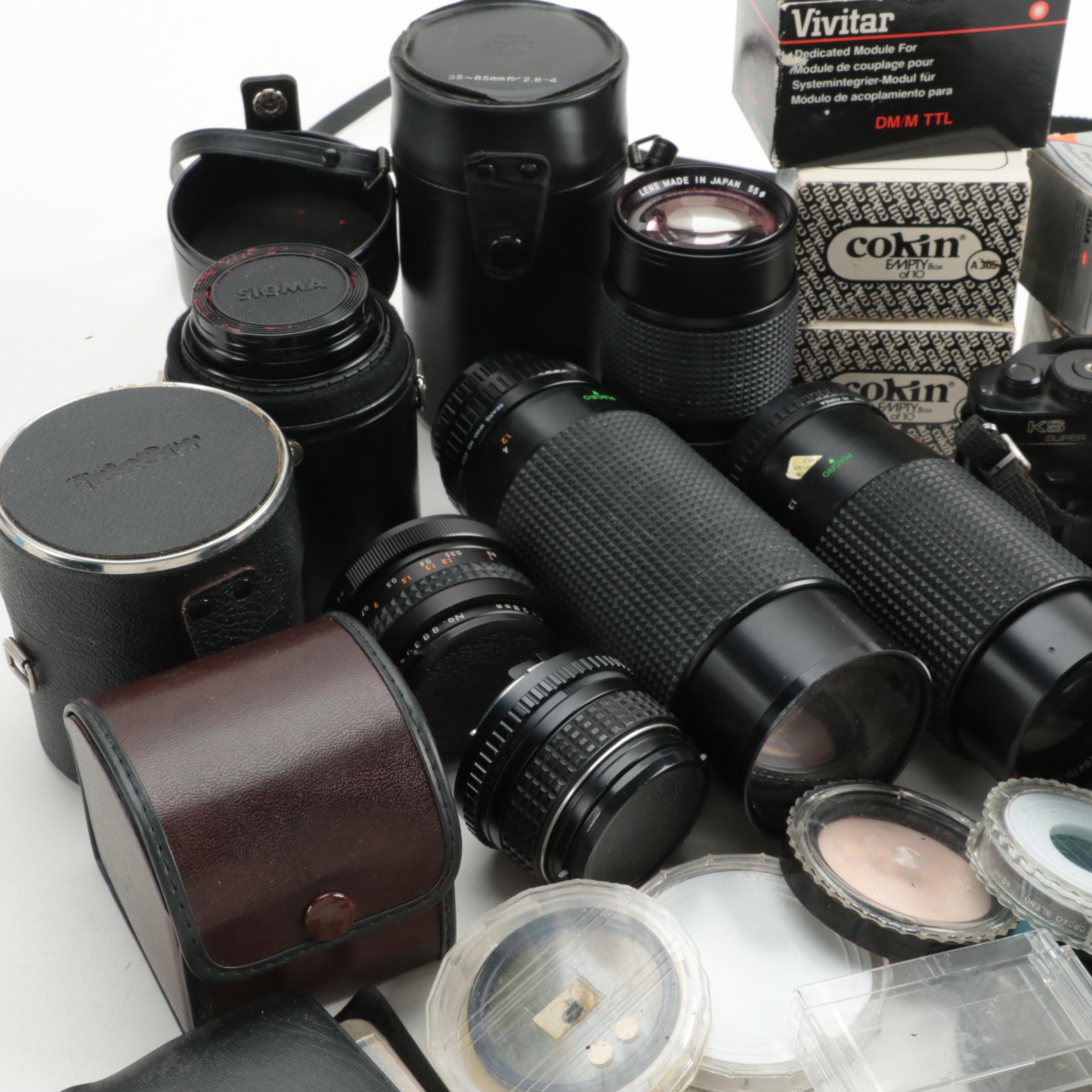 Sears KS Super SLR Camera with Lenses and More Accessories