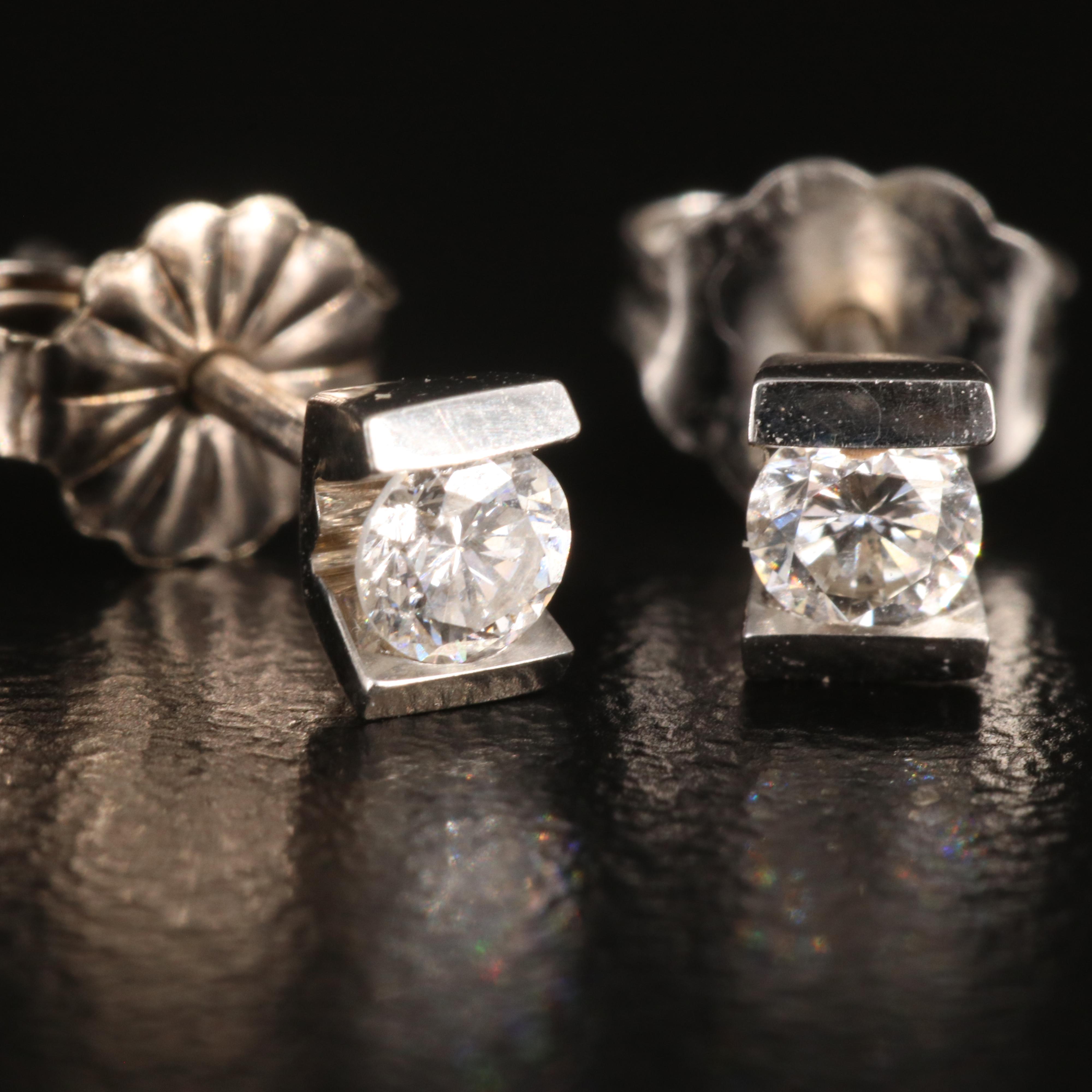 14K 0.24 CTW Diamond Tension Set Stud Earrings