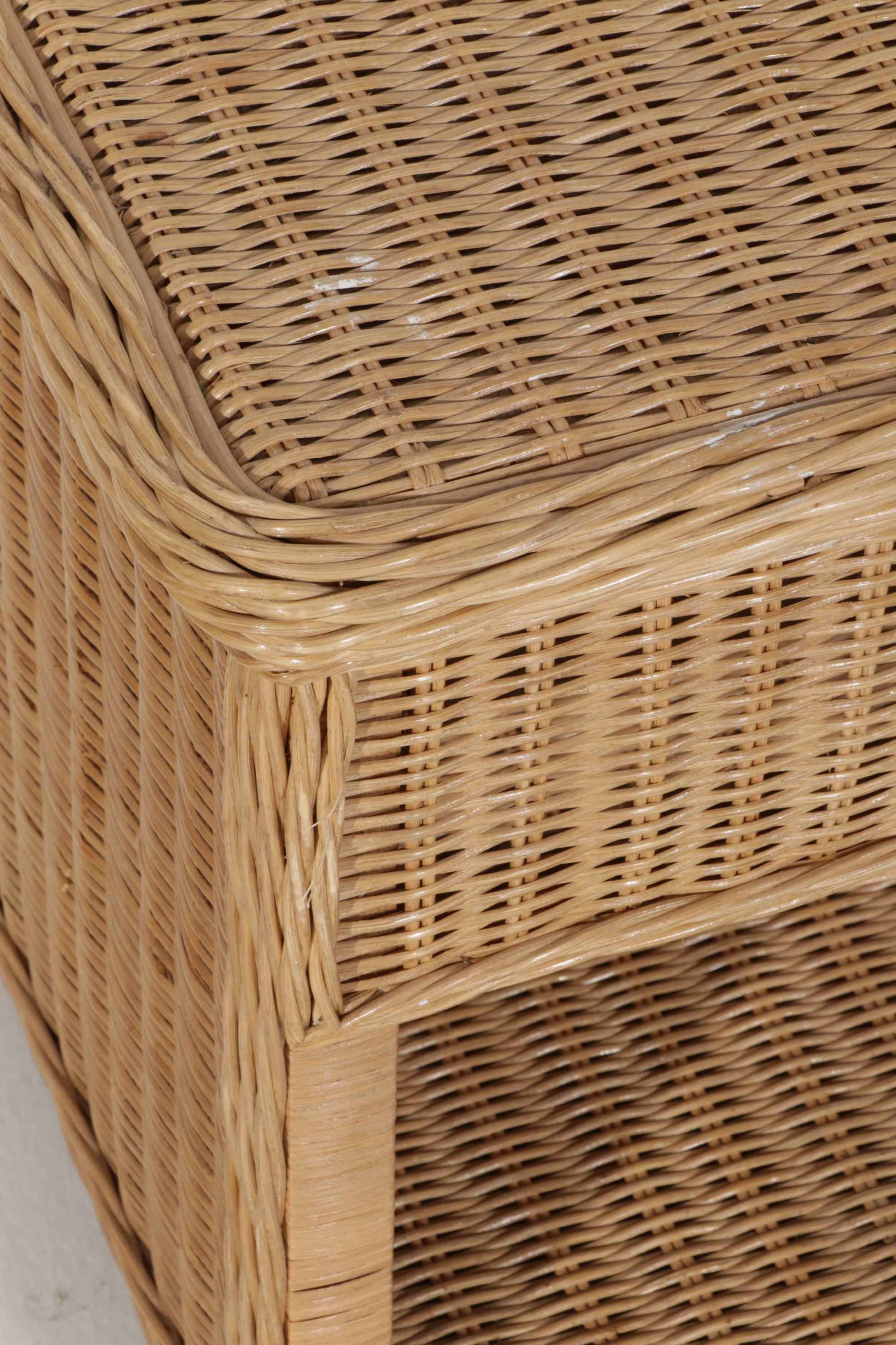 Pier 1 "San Angelo" Wicker Nightstands and Headboard with 8-Basket Wooden Chest