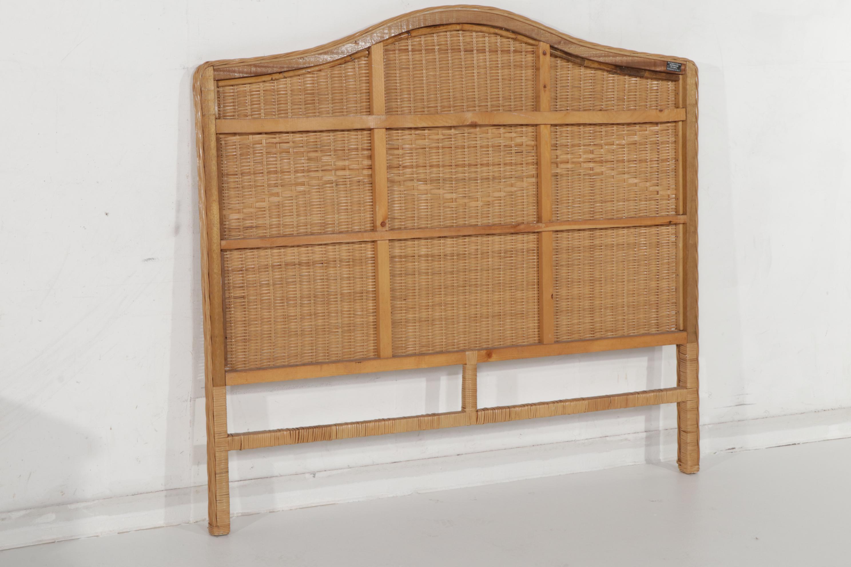 Pier 1 "San Angelo" Wicker Nightstands and Headboard with 8-Basket Wooden Chest