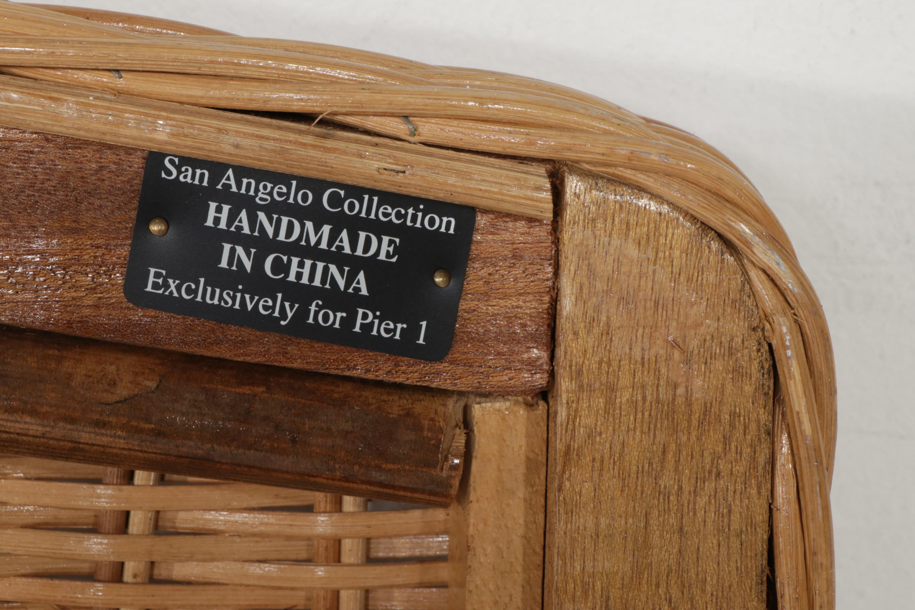 Pier 1 "San Angelo" Wicker Nightstands and Headboard with 8-Basket Wooden Chest