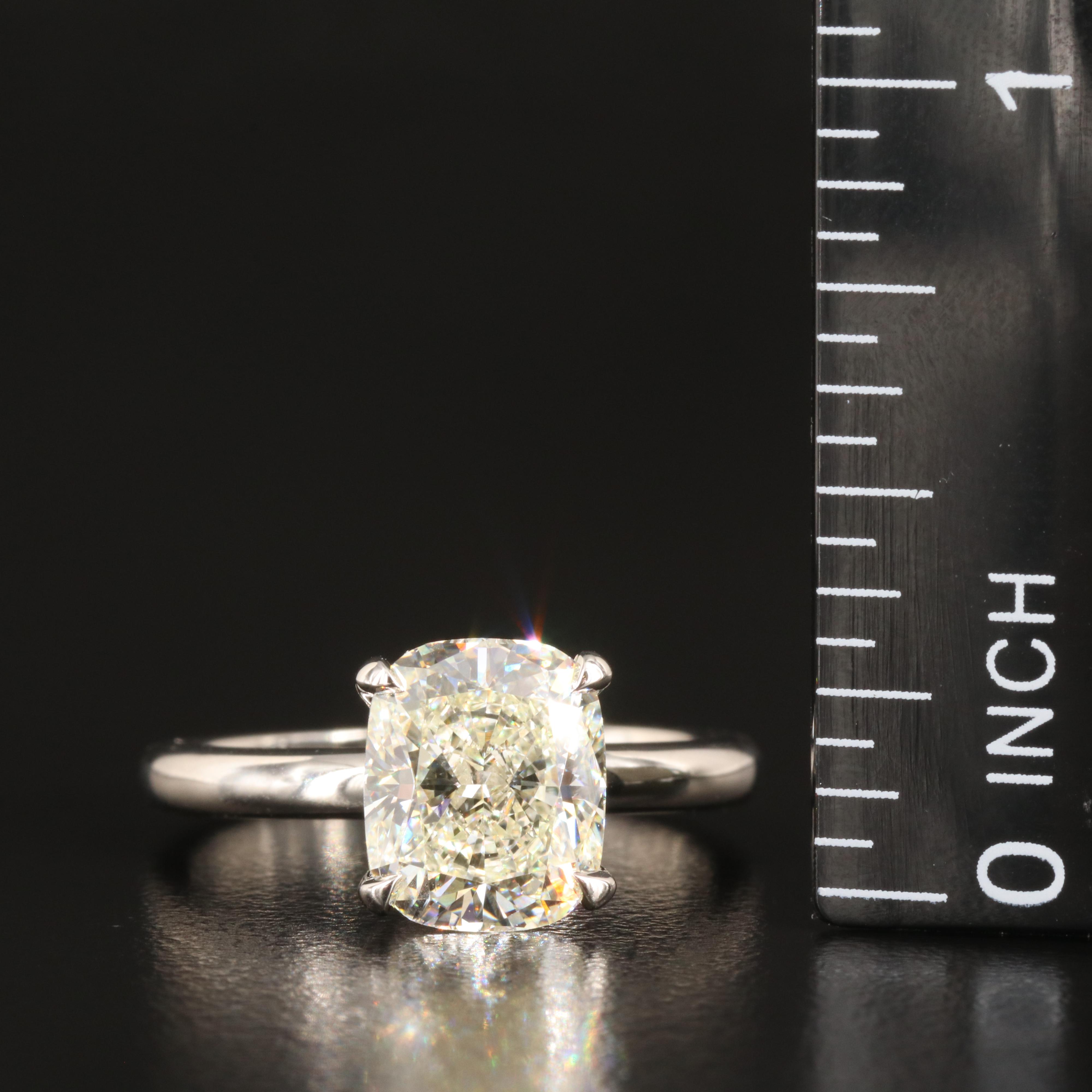 Platinum 3.41 CT Lab Grown Diamond Solitaire Ring