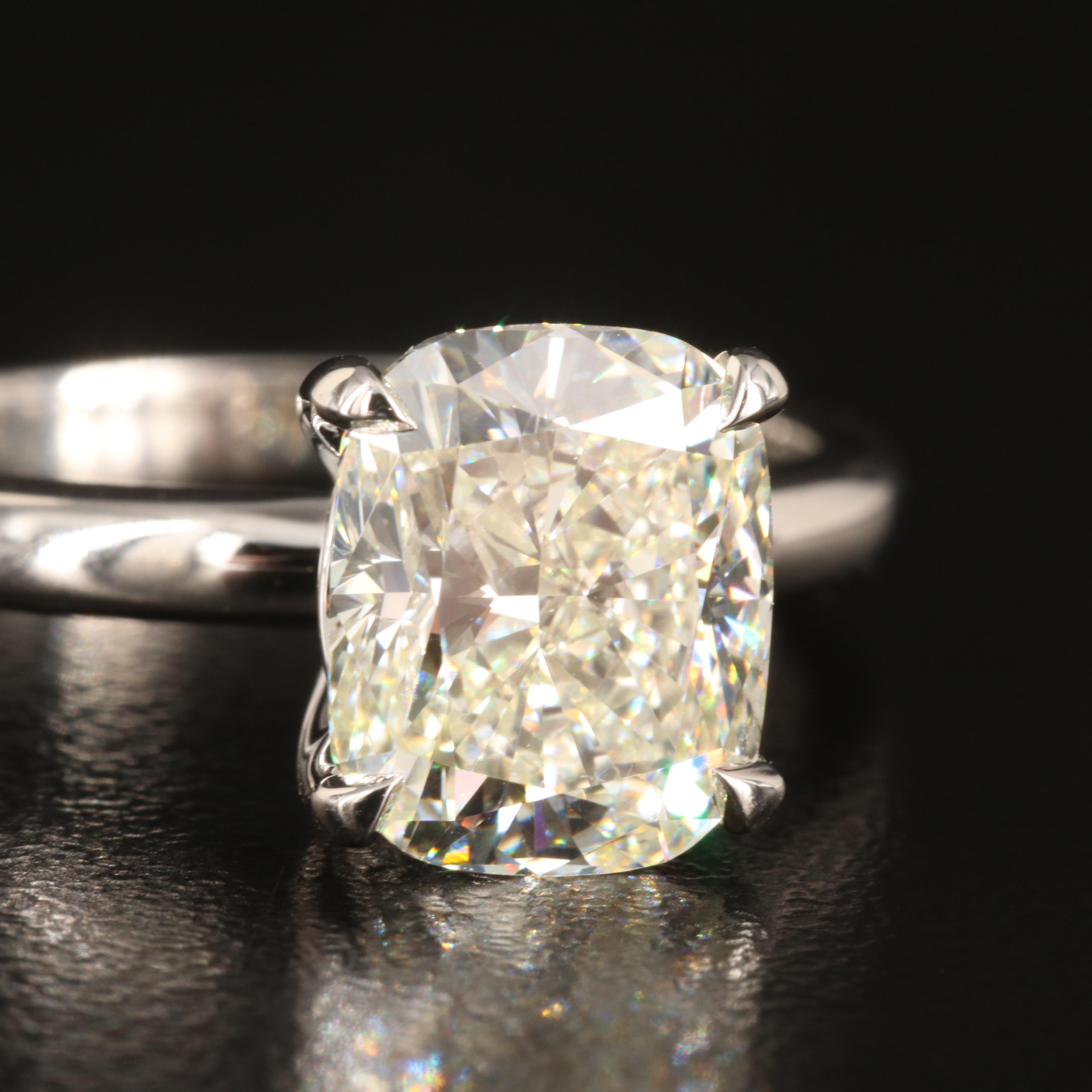 Platinum 3.41 CT Lab Grown Diamond Solitaire Ring