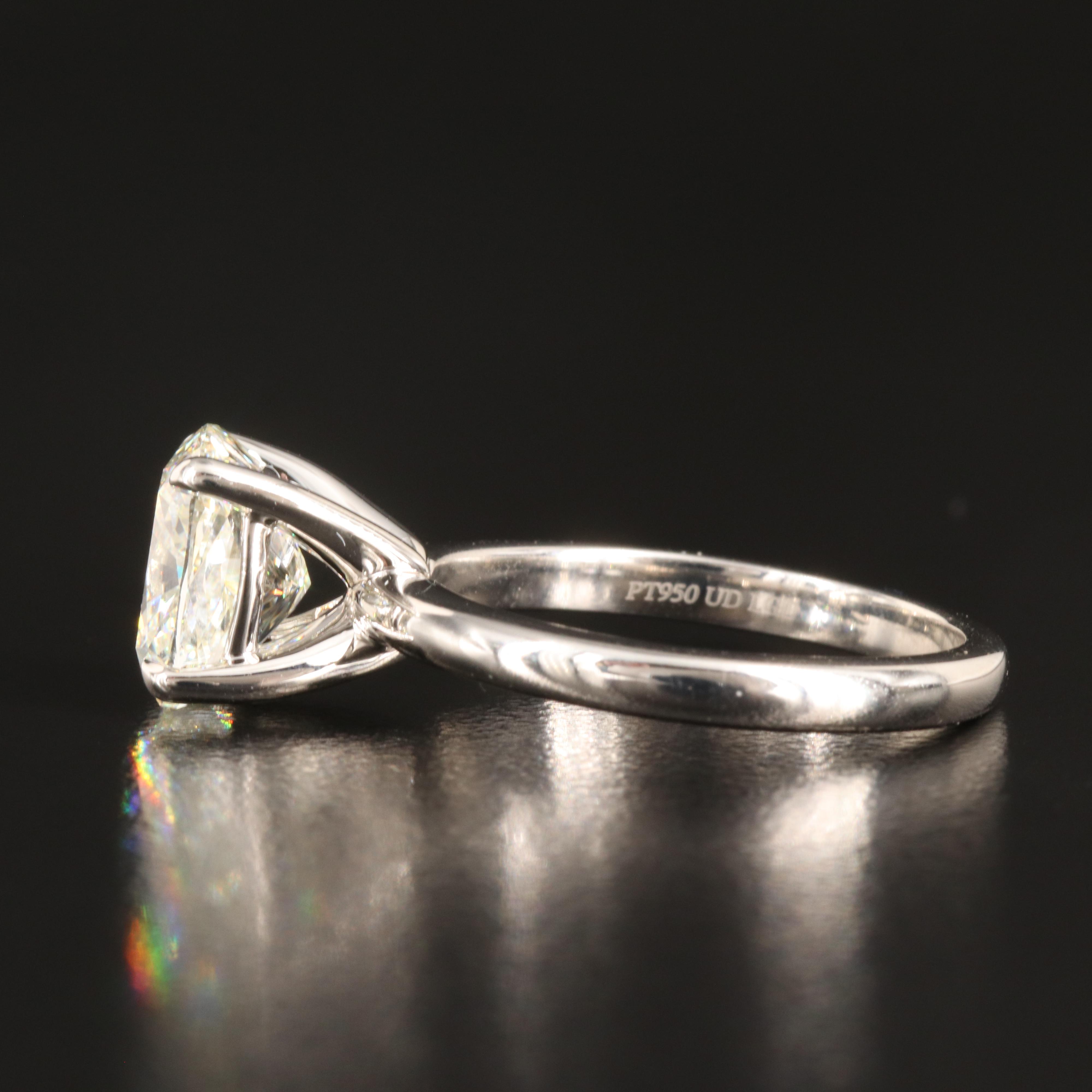 Platinum 3.41 CT Lab Grown Diamond Solitaire Ring