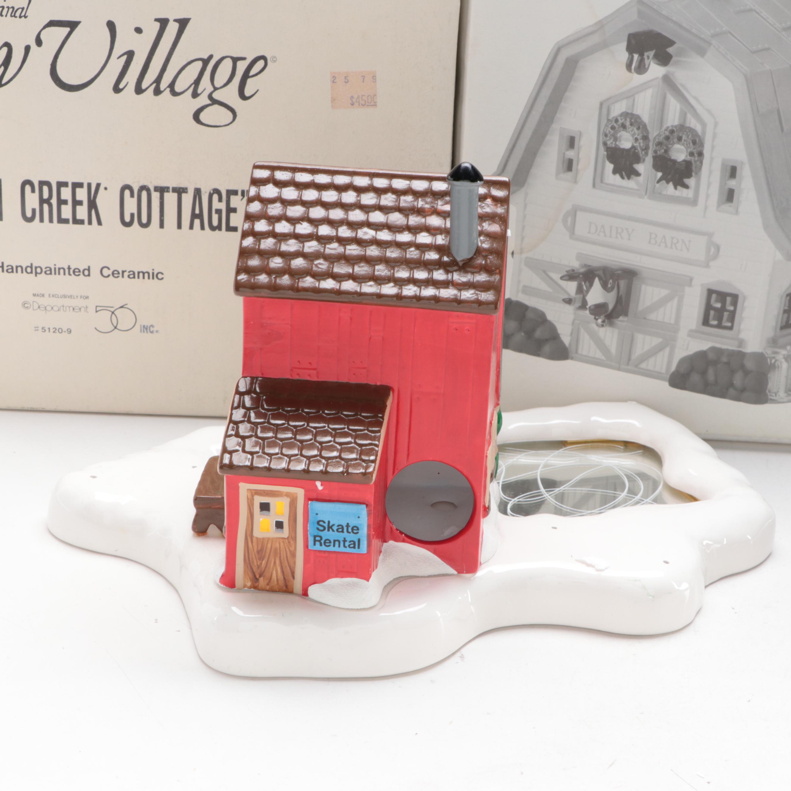 Department 56 Porcelain "56 Flavors" with Other Snow Village Houses