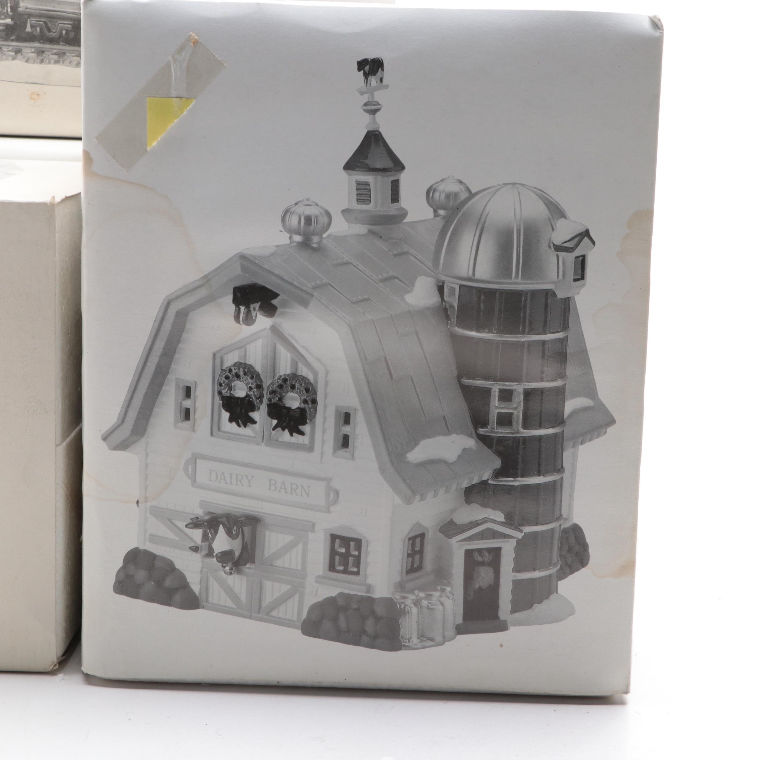 Department 56 Porcelain "56 Flavors" with Other Snow Village Houses