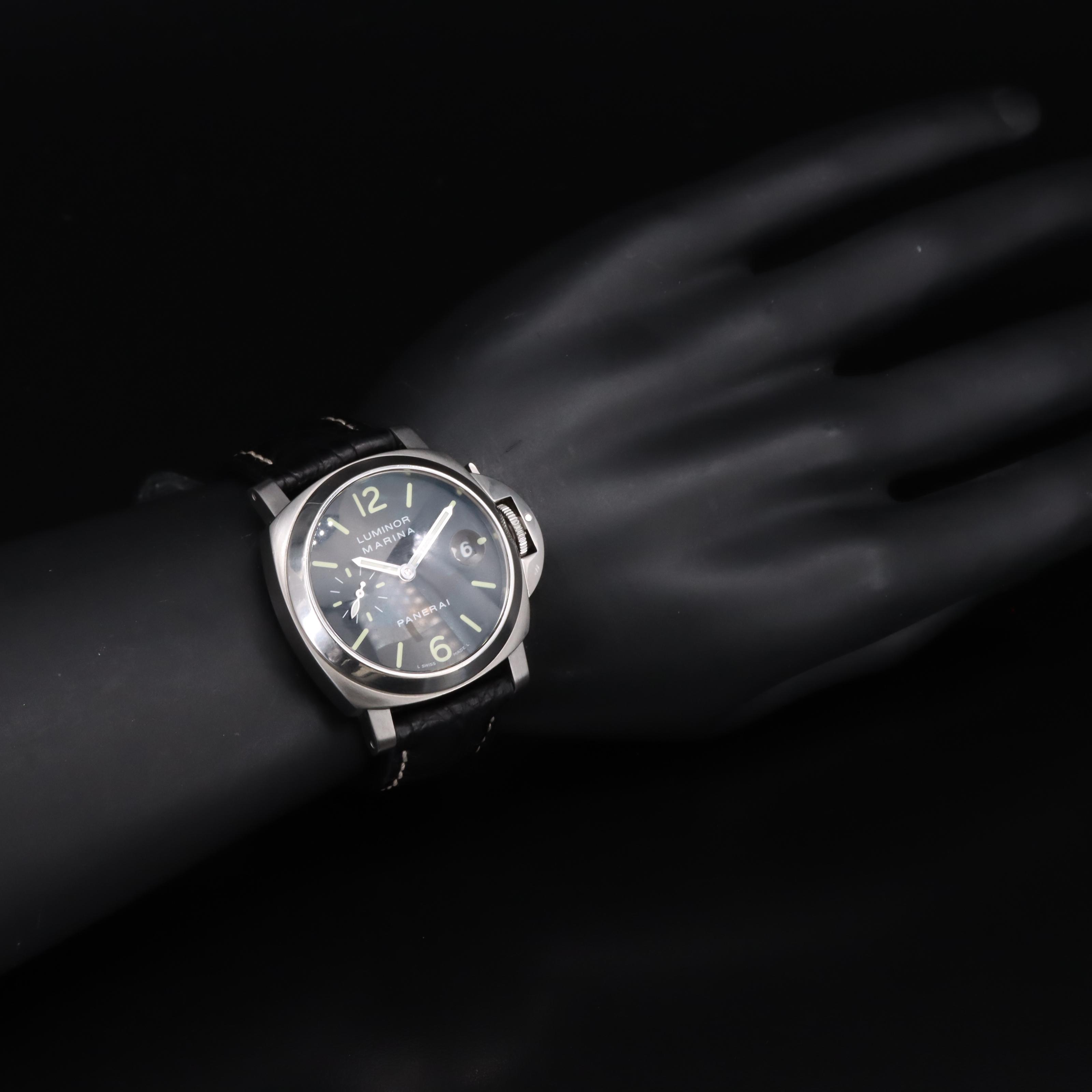 Panerai Luminor Marina Date 40mm Black Steel Automatic Watch