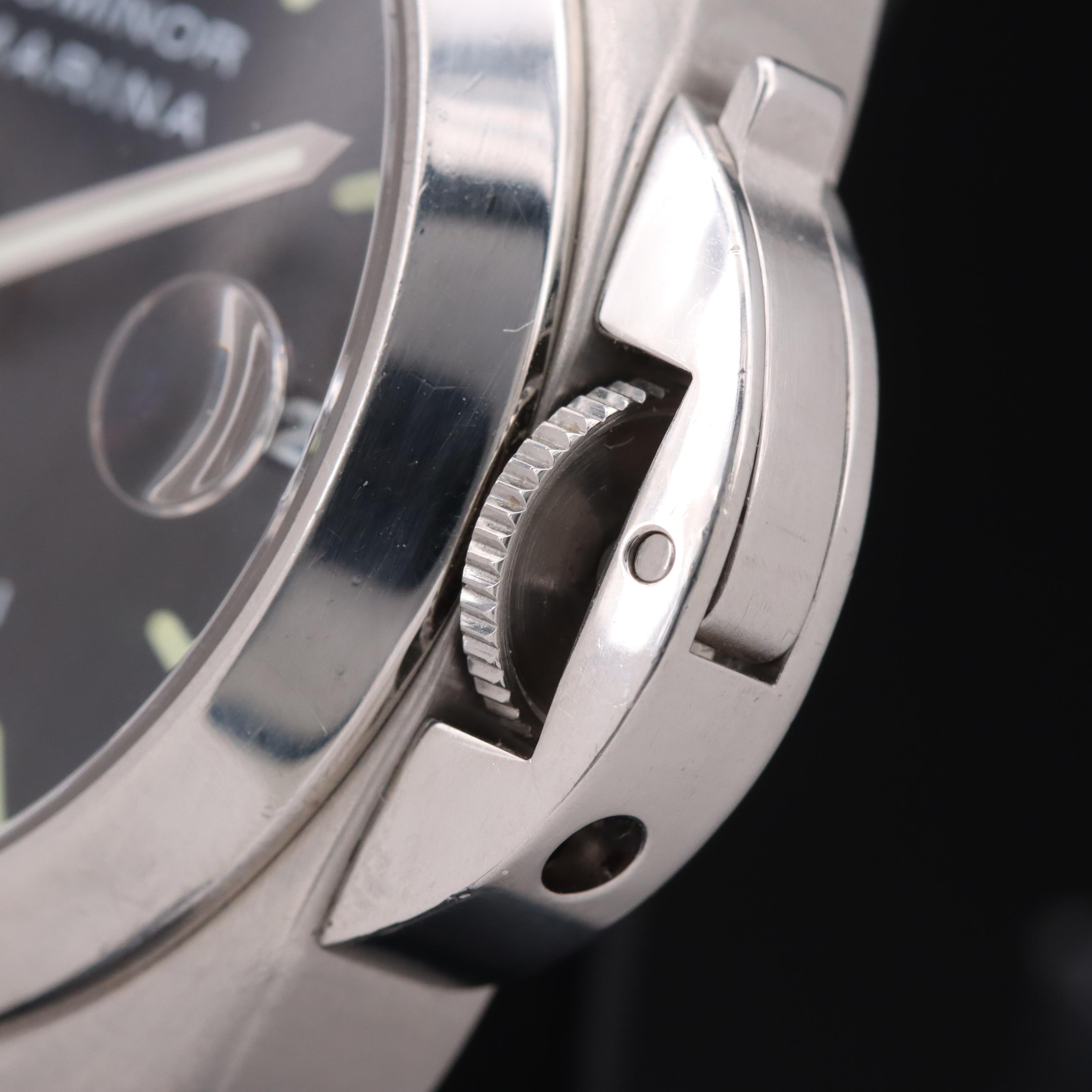 Panerai Luminor Marina Date 40mm Black Steel Automatic Watch