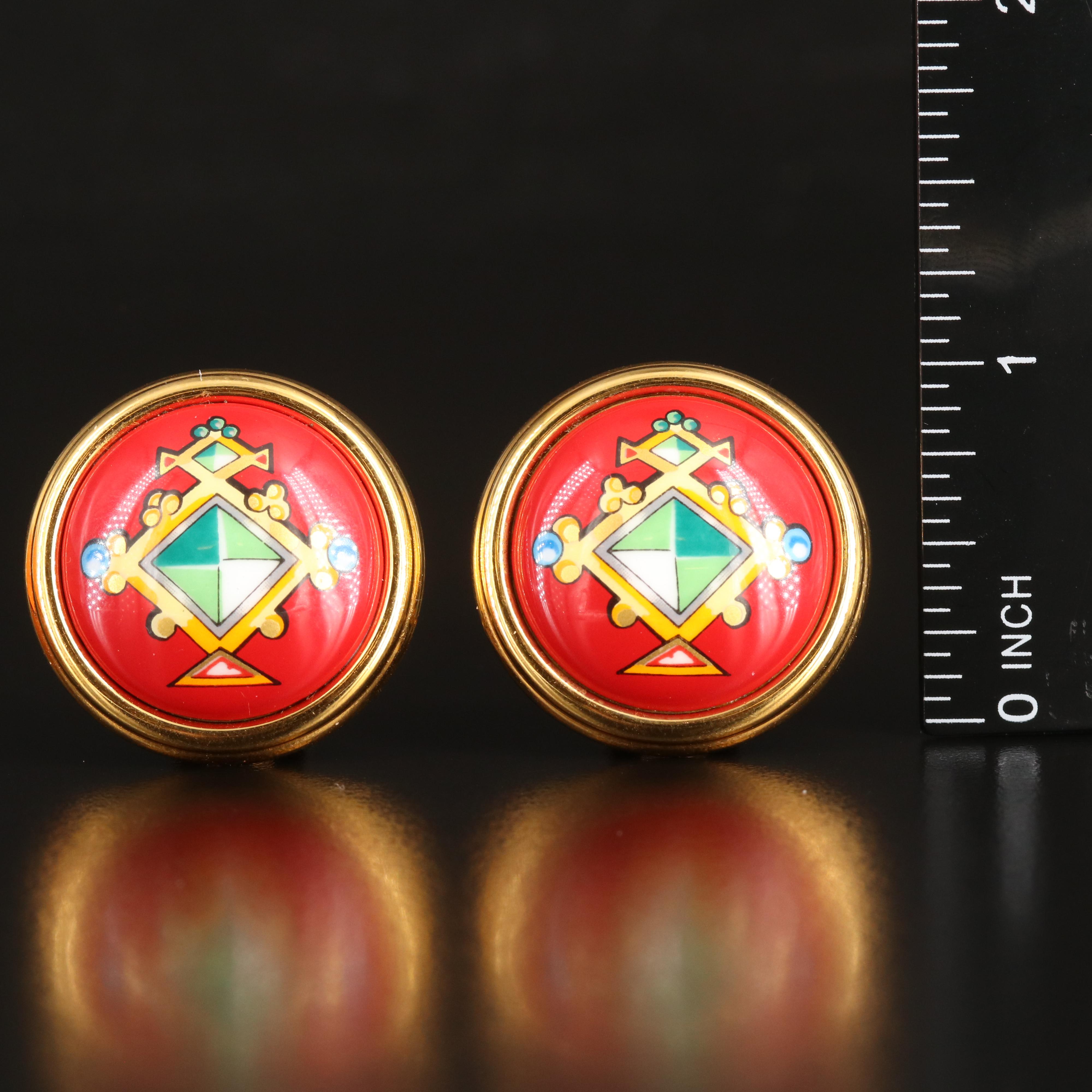 Hermès Enamel Earrings