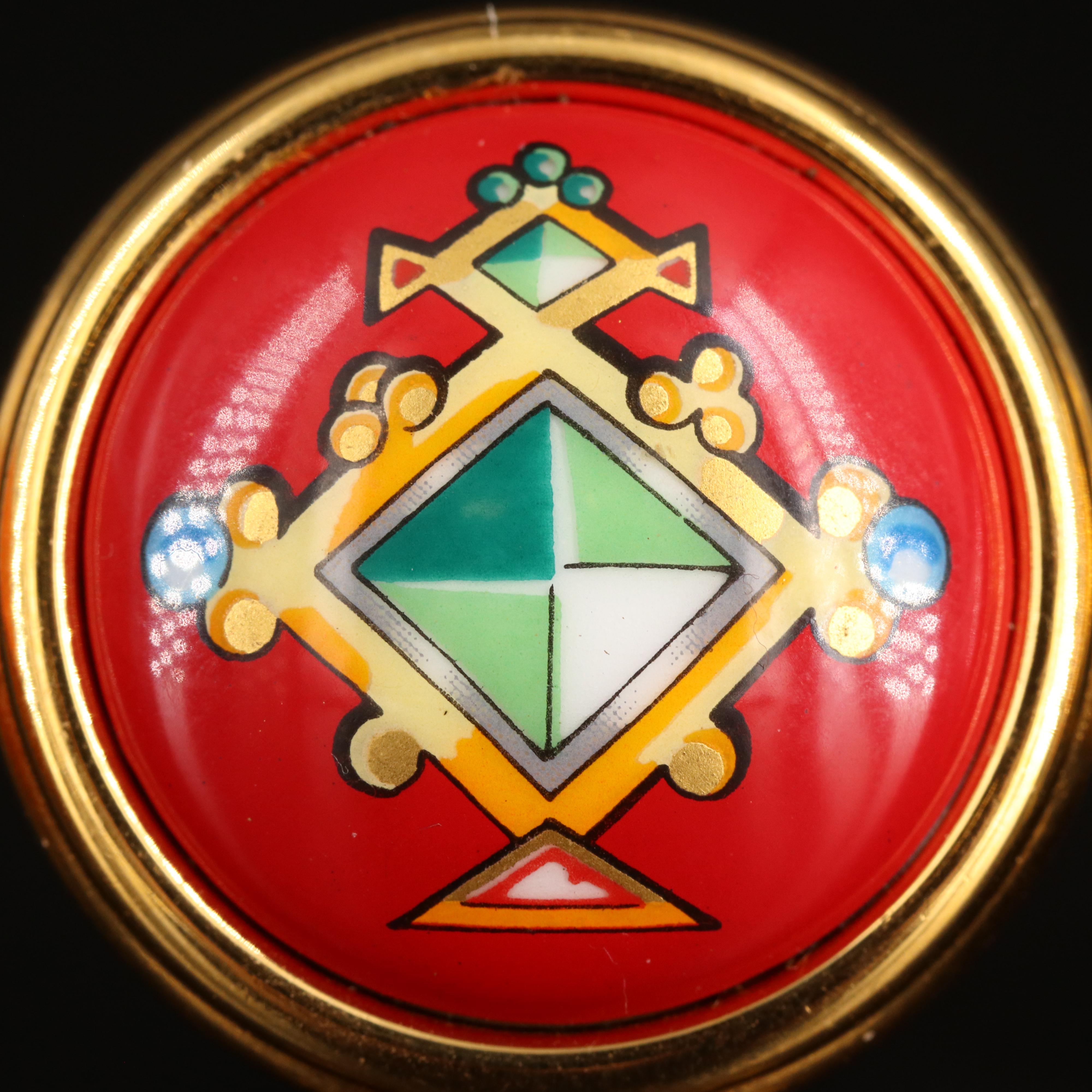 Hermès Enamel Earrings