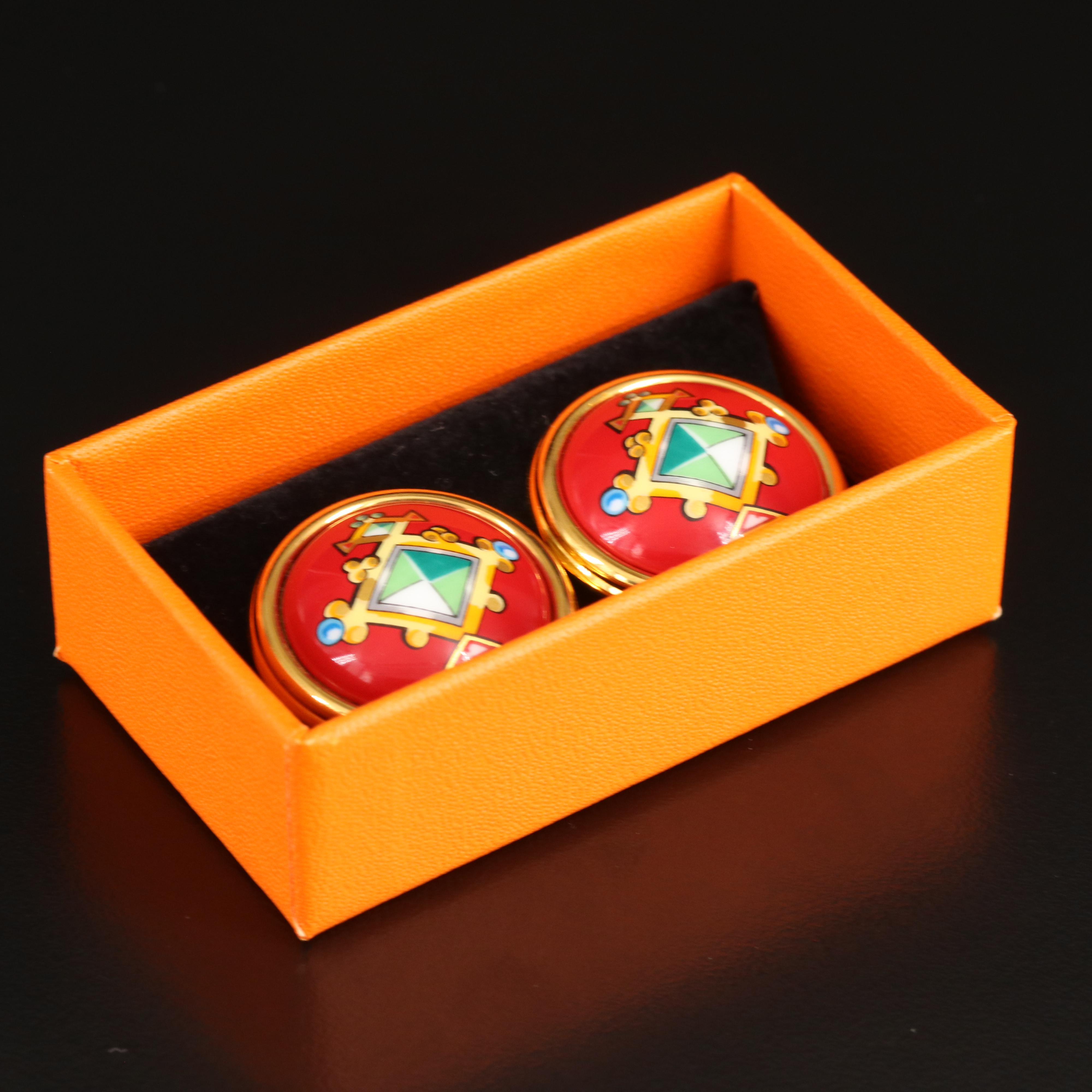 Hermès Enamel Earrings
