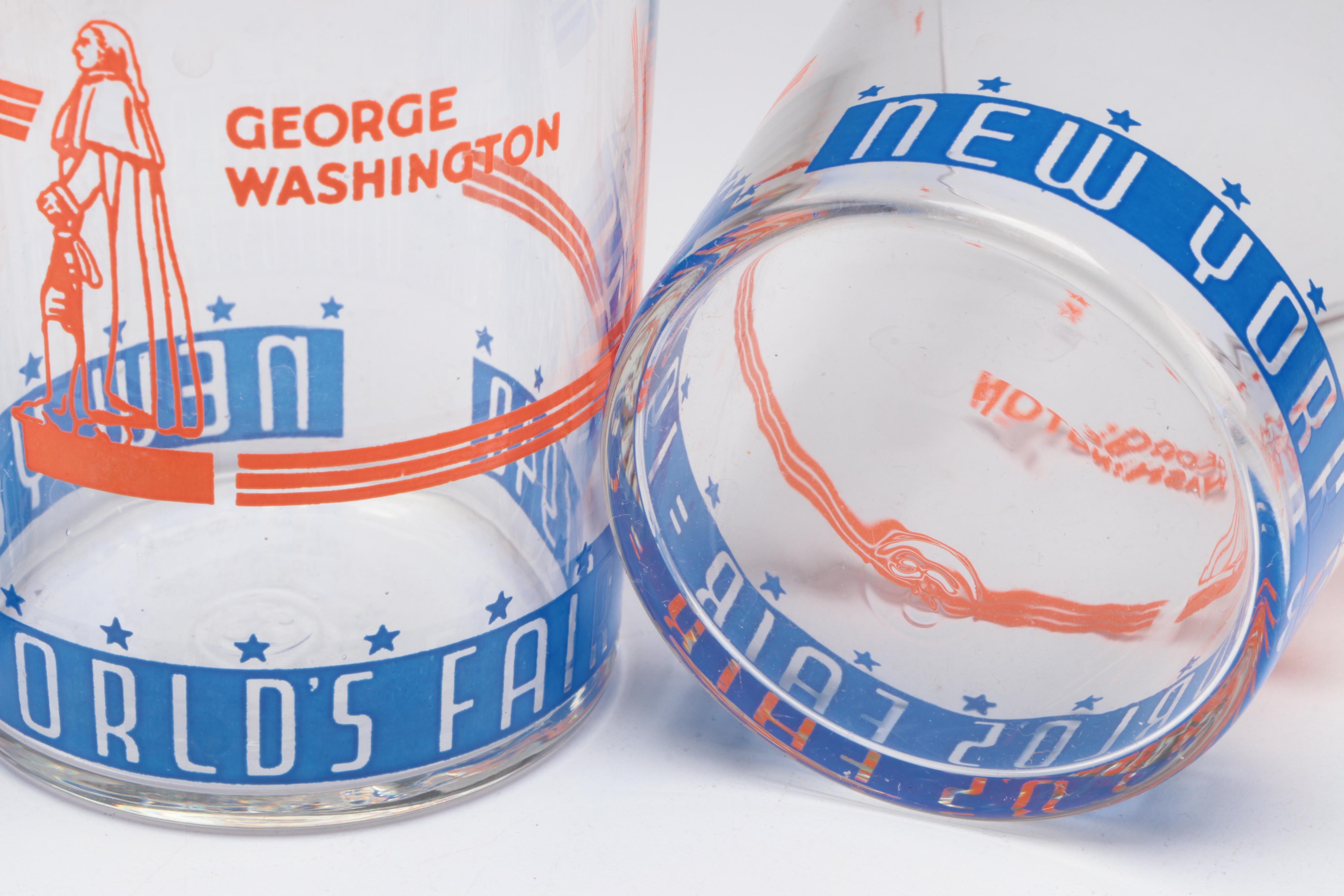1939 World Fair Glasses with Souvenir, Advertising and Other Tableware