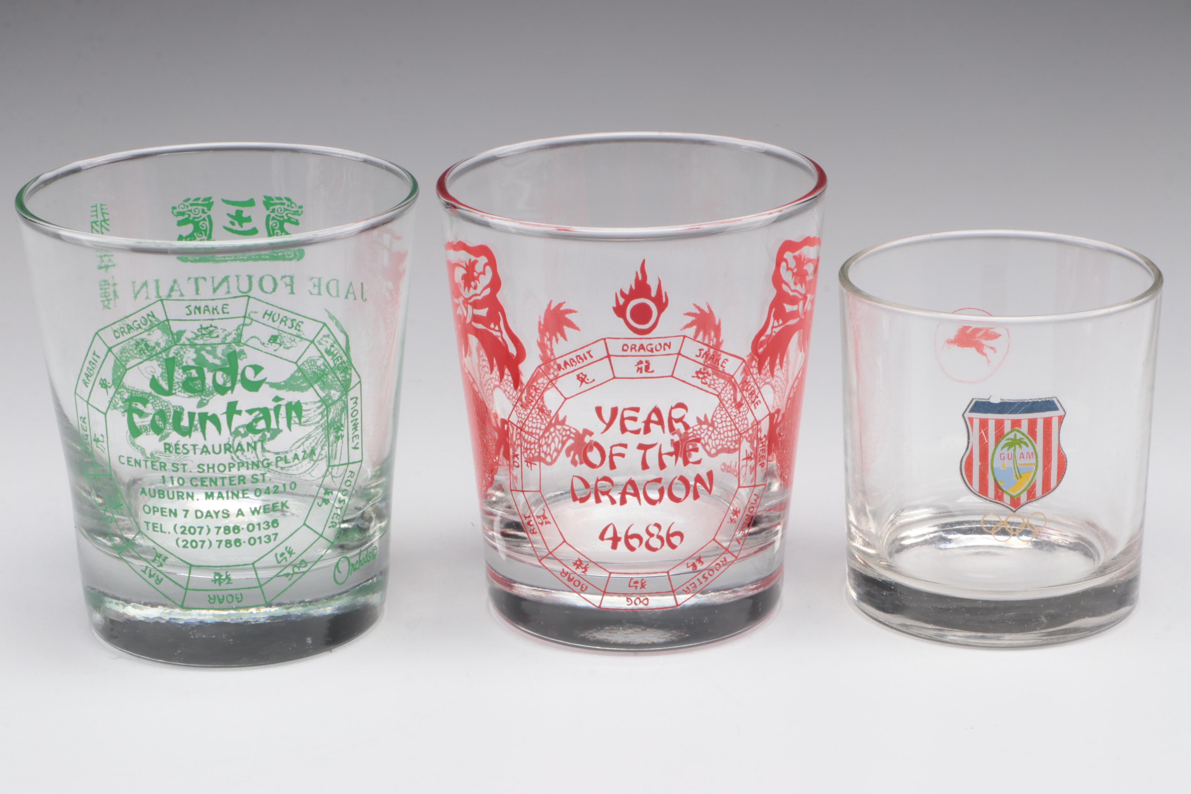 1939 World Fair Glasses with Souvenir, Advertising and Other Tableware