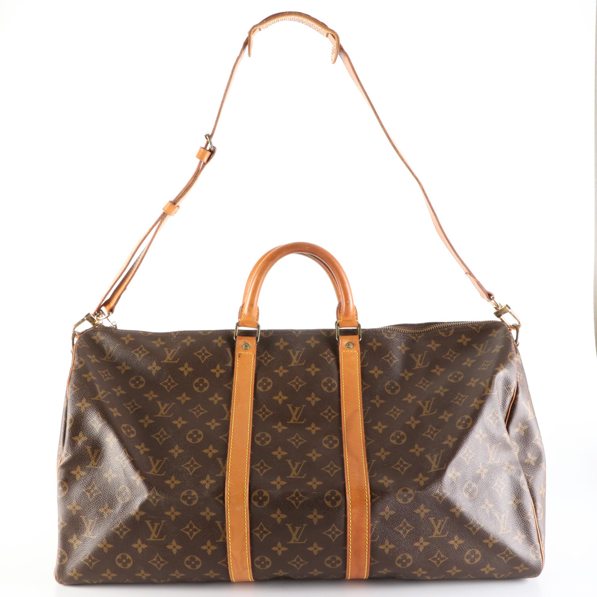 Louis Vuitton Keepall 55 Bandoulière in Monogram Canvas and Vachetta Leather