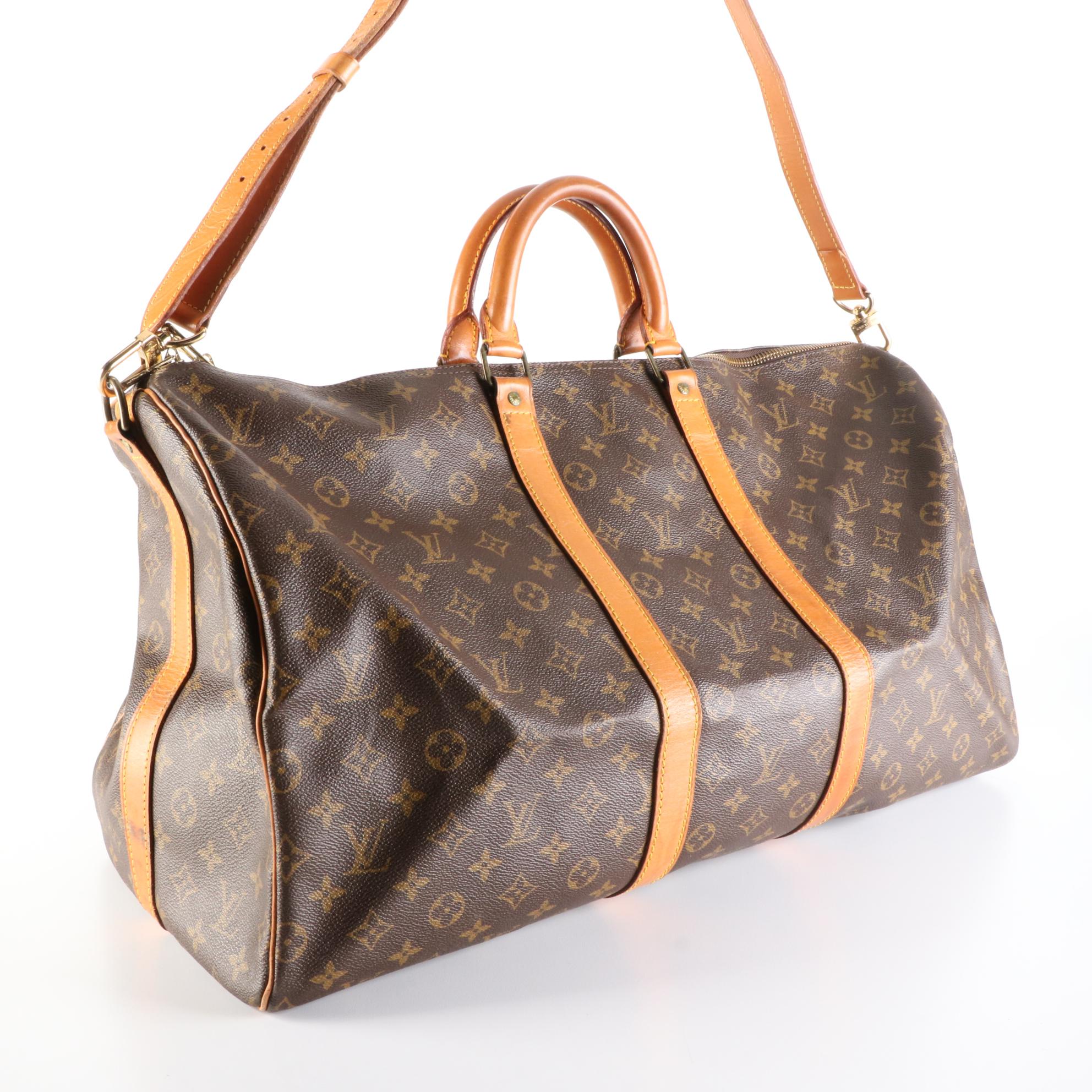 Louis Vuitton Keepall 55 Bandoulière in Monogram Canvas and Vachetta Leather