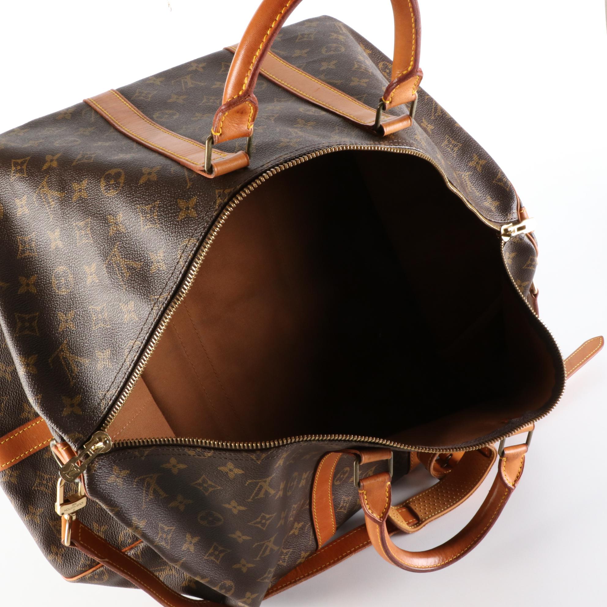 Louis Vuitton Keepall 55 Bandoulière in Monogram Canvas and Vachetta Leather