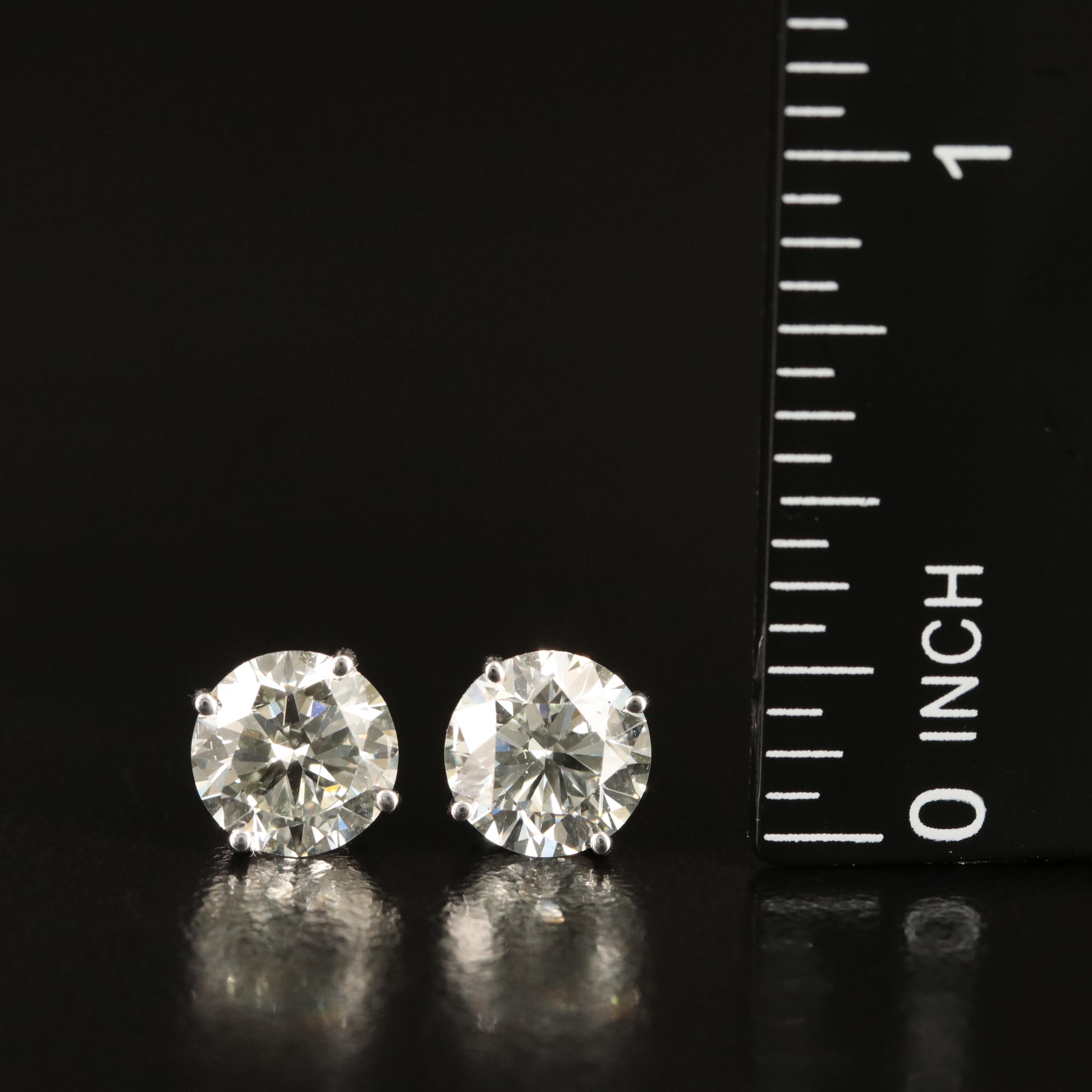 Platinum 3.28 CTW Lab Grown Diamond Stud Earrings