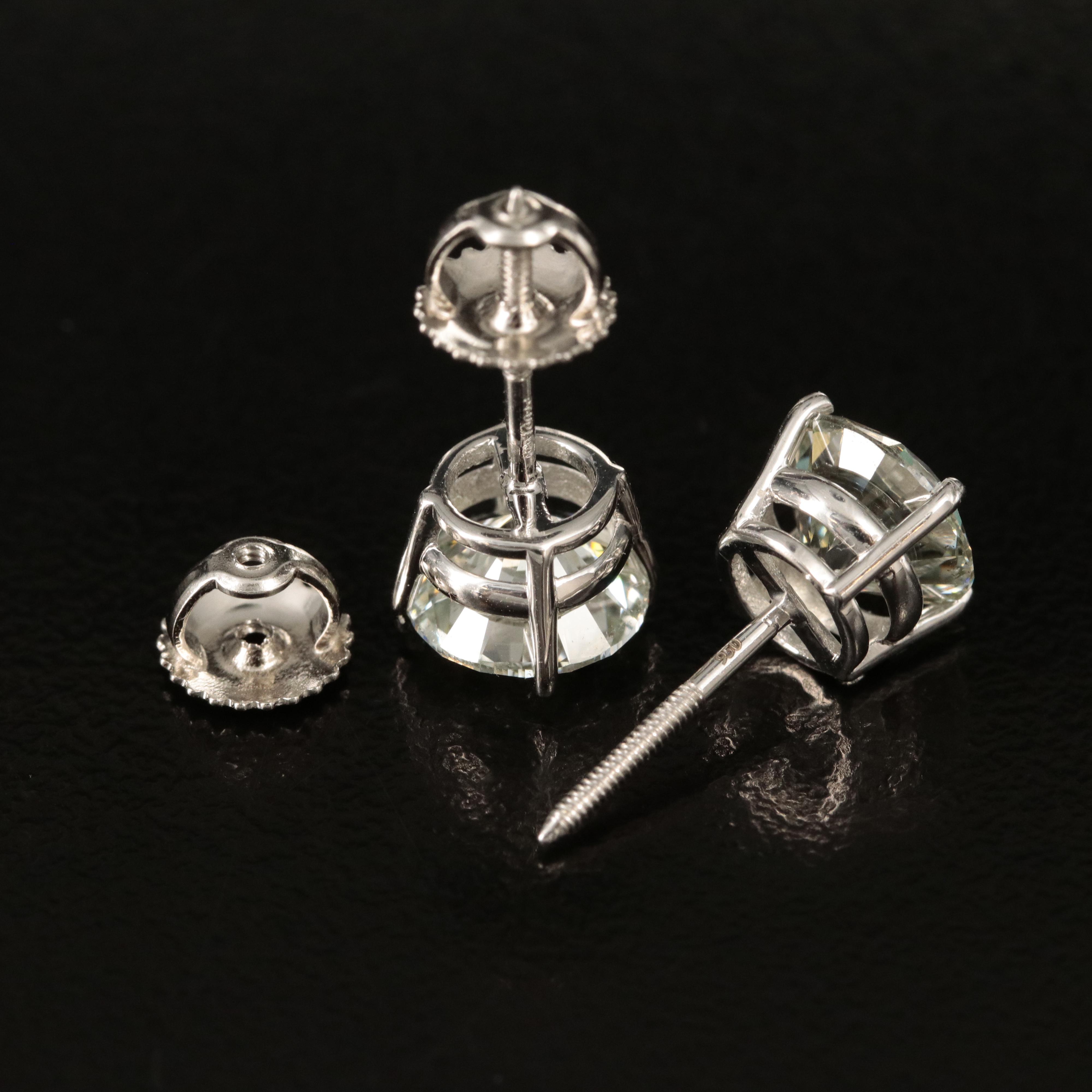 Platinum 3.28 CTW Lab Grown Diamond Stud Earrings