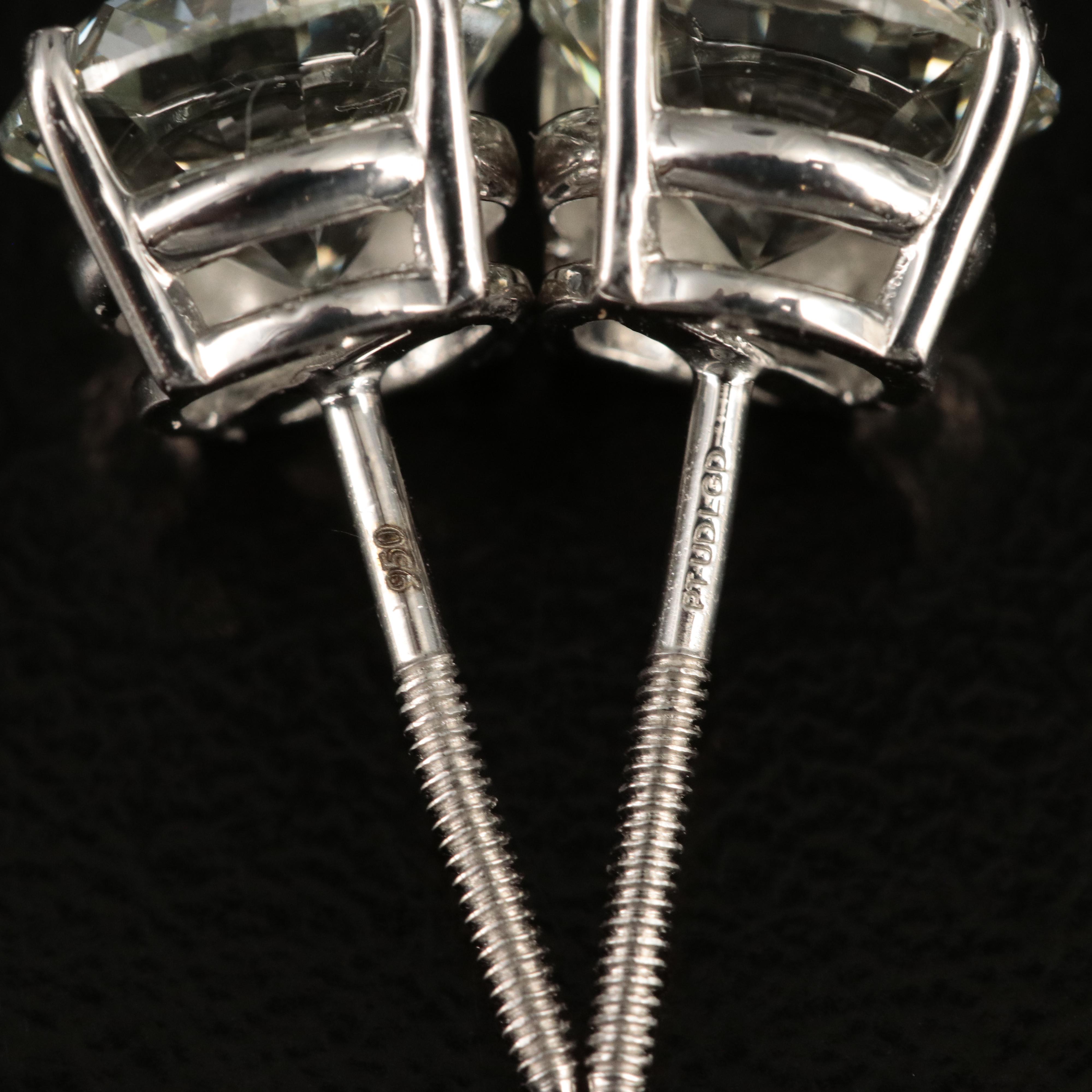 Platinum 3.28 CTW Lab Grown Diamond Stud Earrings