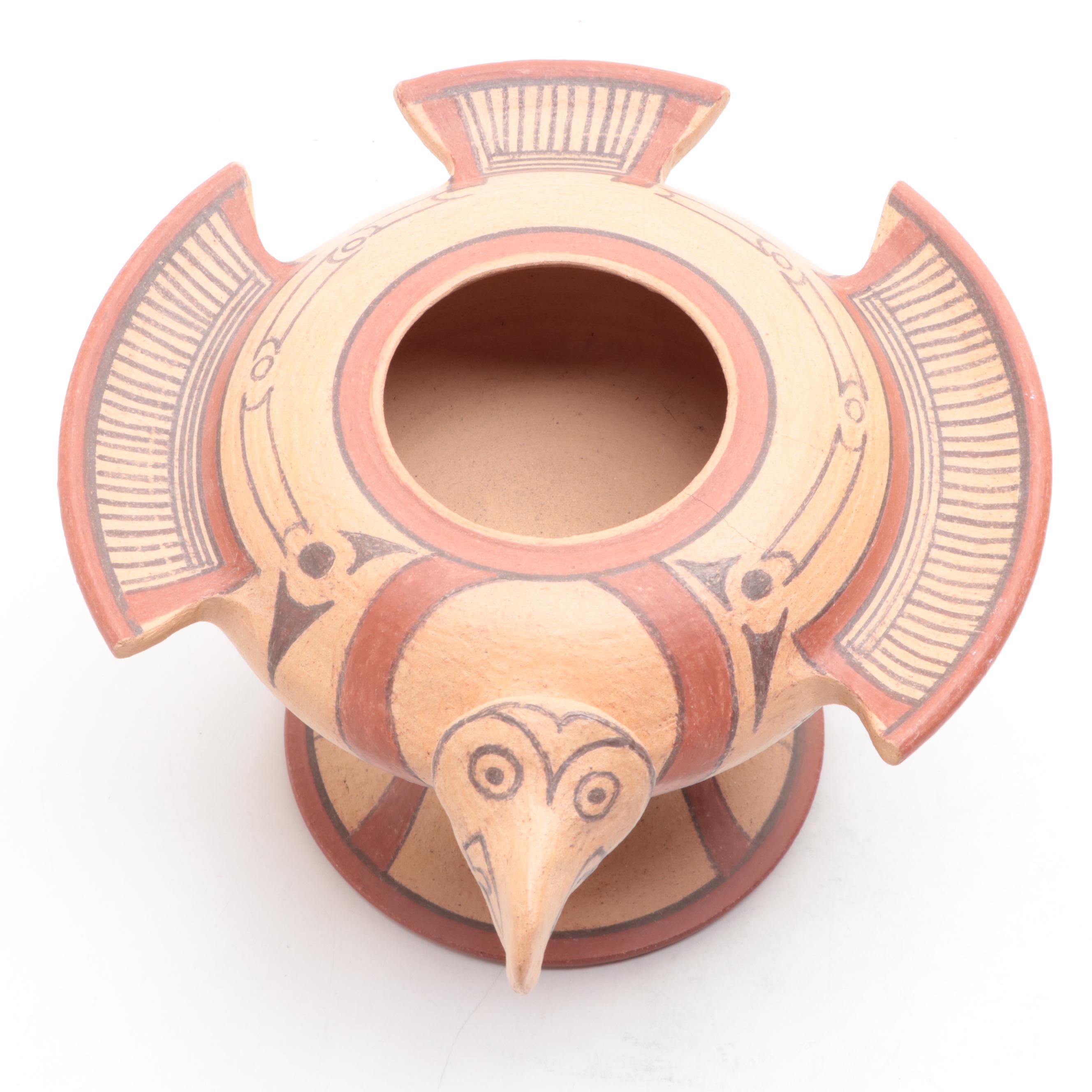 Ceramica La Pena Veraguas Panama Footed Bird Bowl