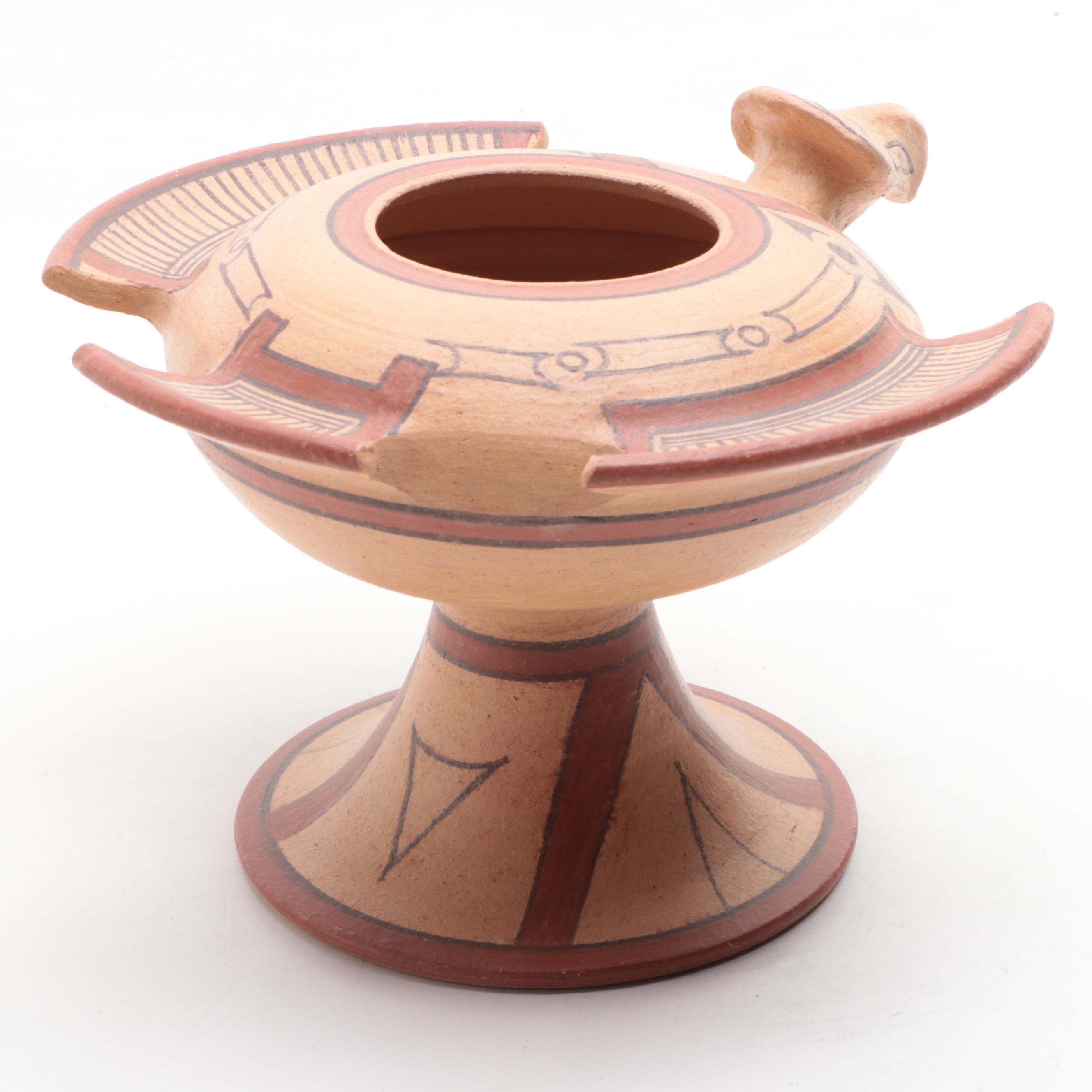 Ceramica La Pena Veraguas Panama Footed Bird Bowl