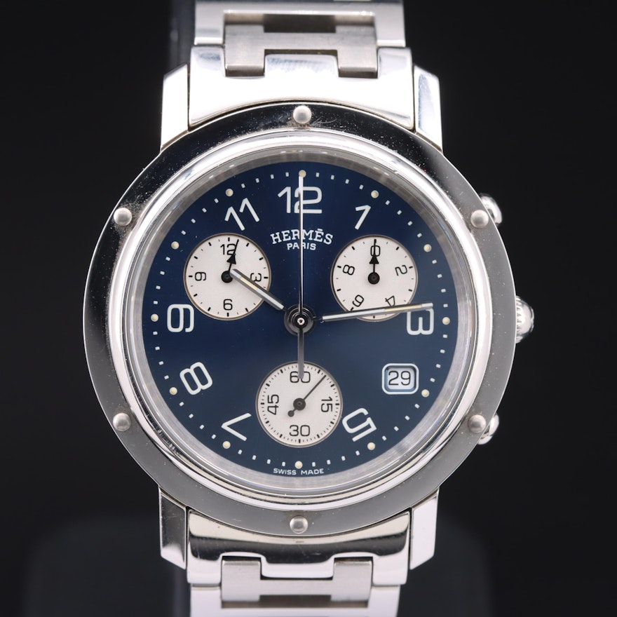 Hermès Clipper Chronograph Wristwatch